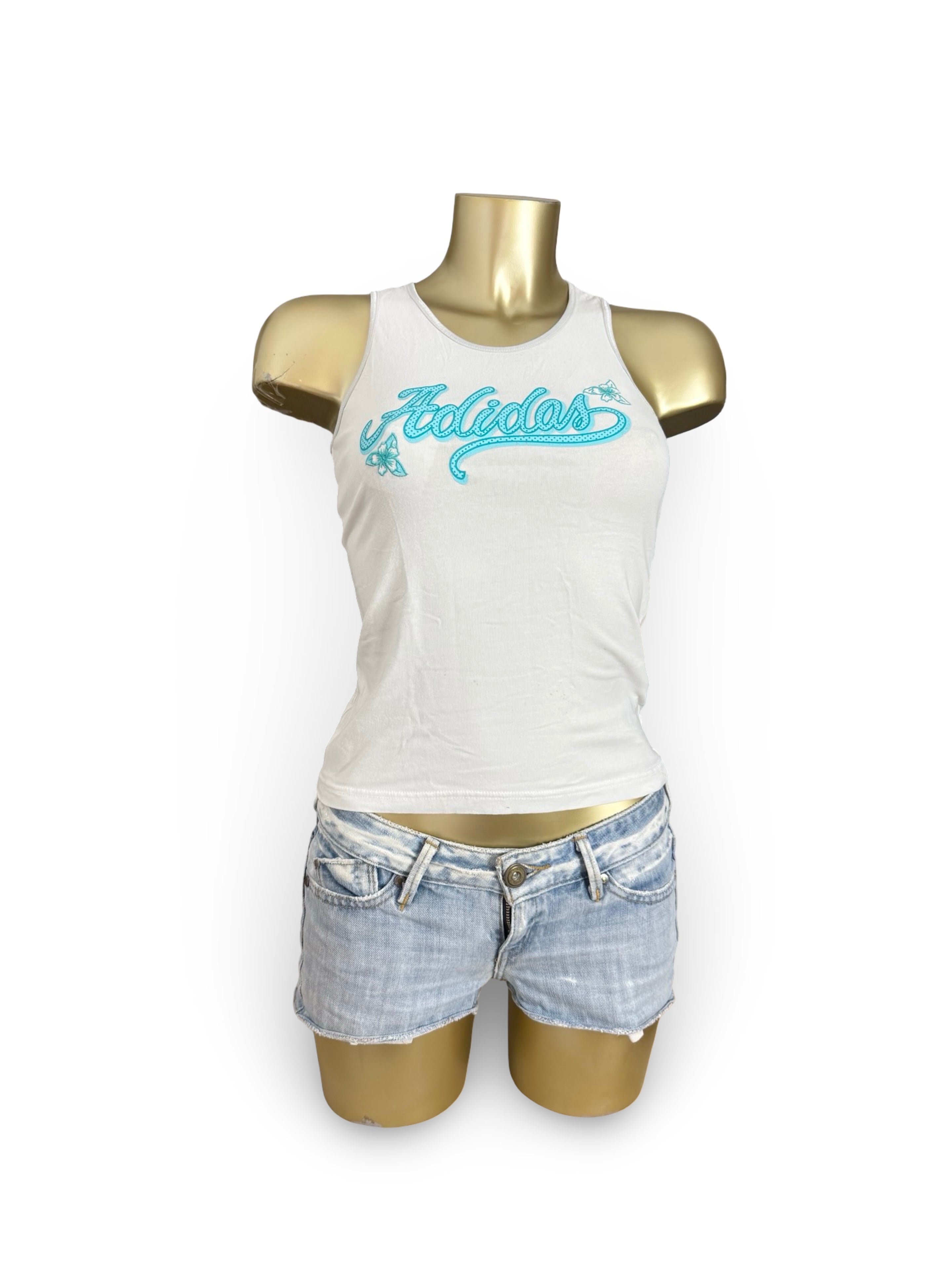 White cotton activewear tank top (M)