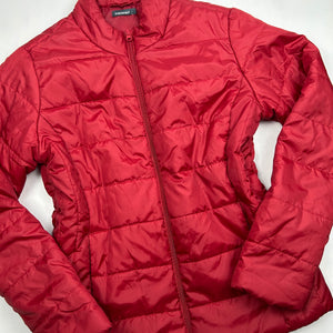 Red zip up puffer biker jacket (M/L)