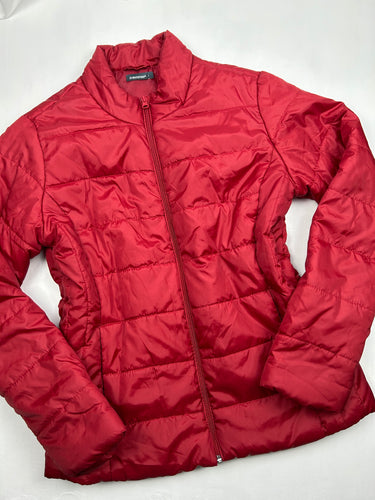 Red zip up puffer biker jacket (M/L)