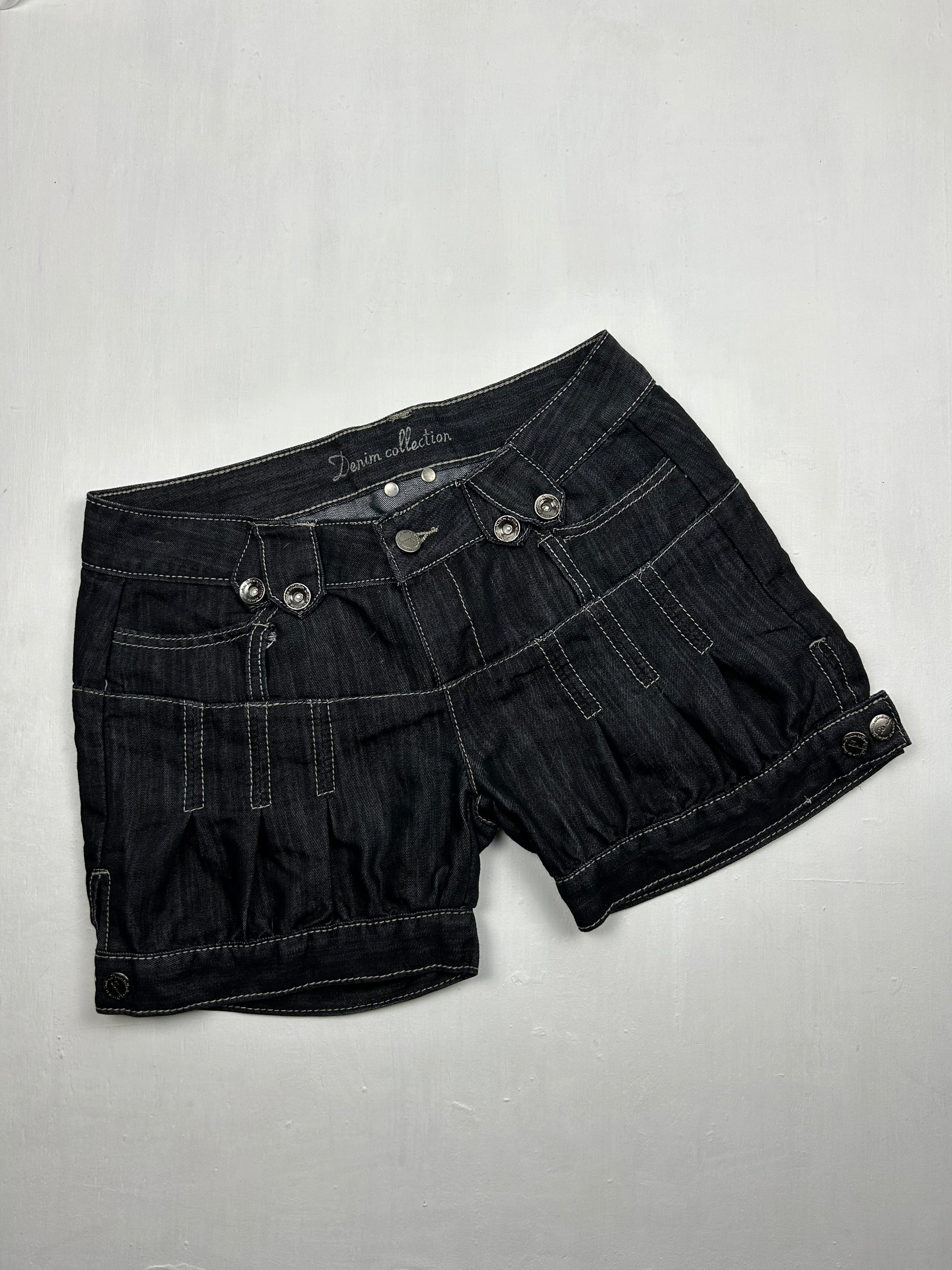 Navy denim low rise mini short (S)