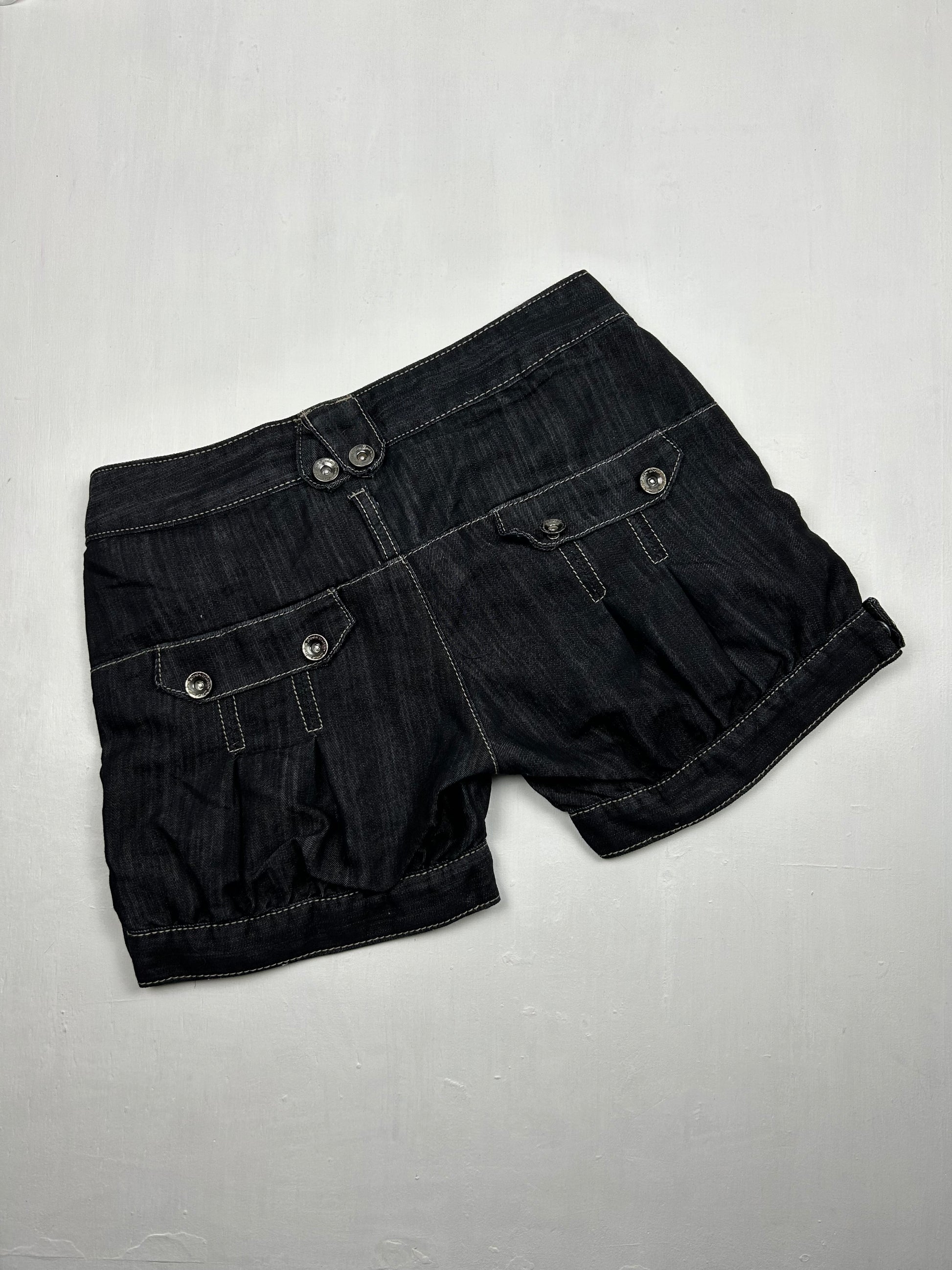 Navy denim low rise mini short (S)