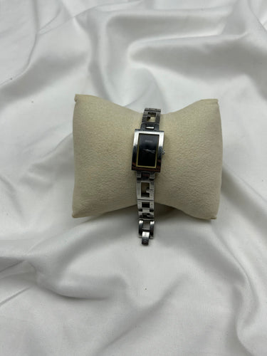 Vintage silver leather  inox bracelet jewelry watch