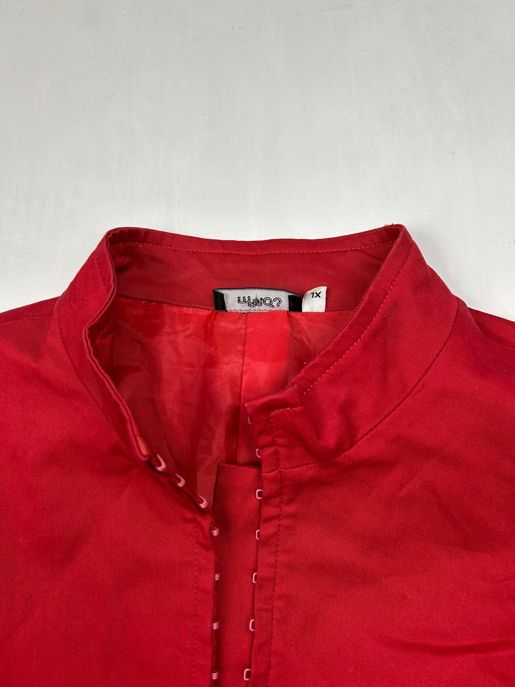 Red corset office blazer jacket (L)
