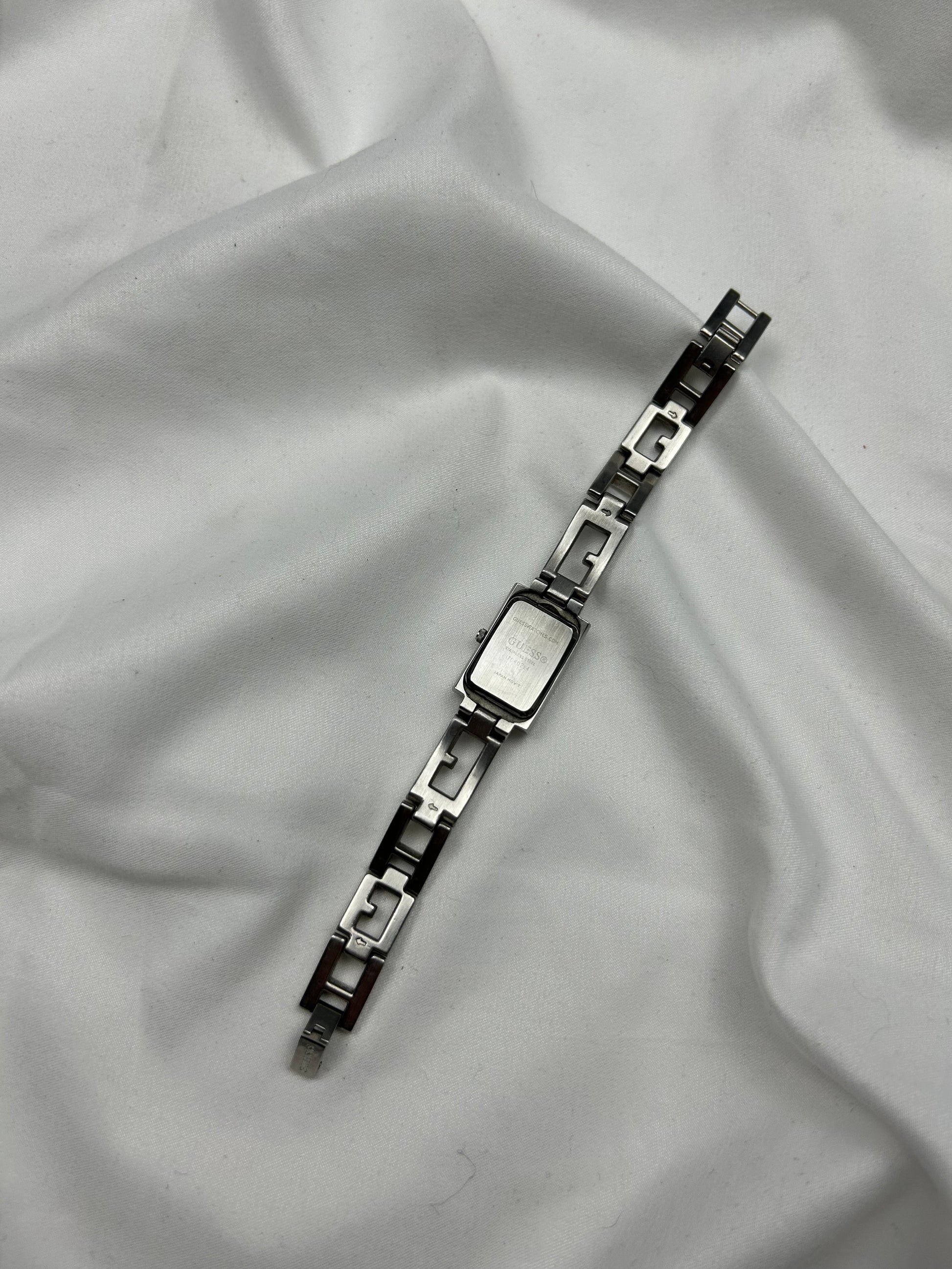 Vintage silver leather  inox bracelet jewelry watch
