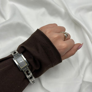 Vintage silver  inox bracelet jewelry watch