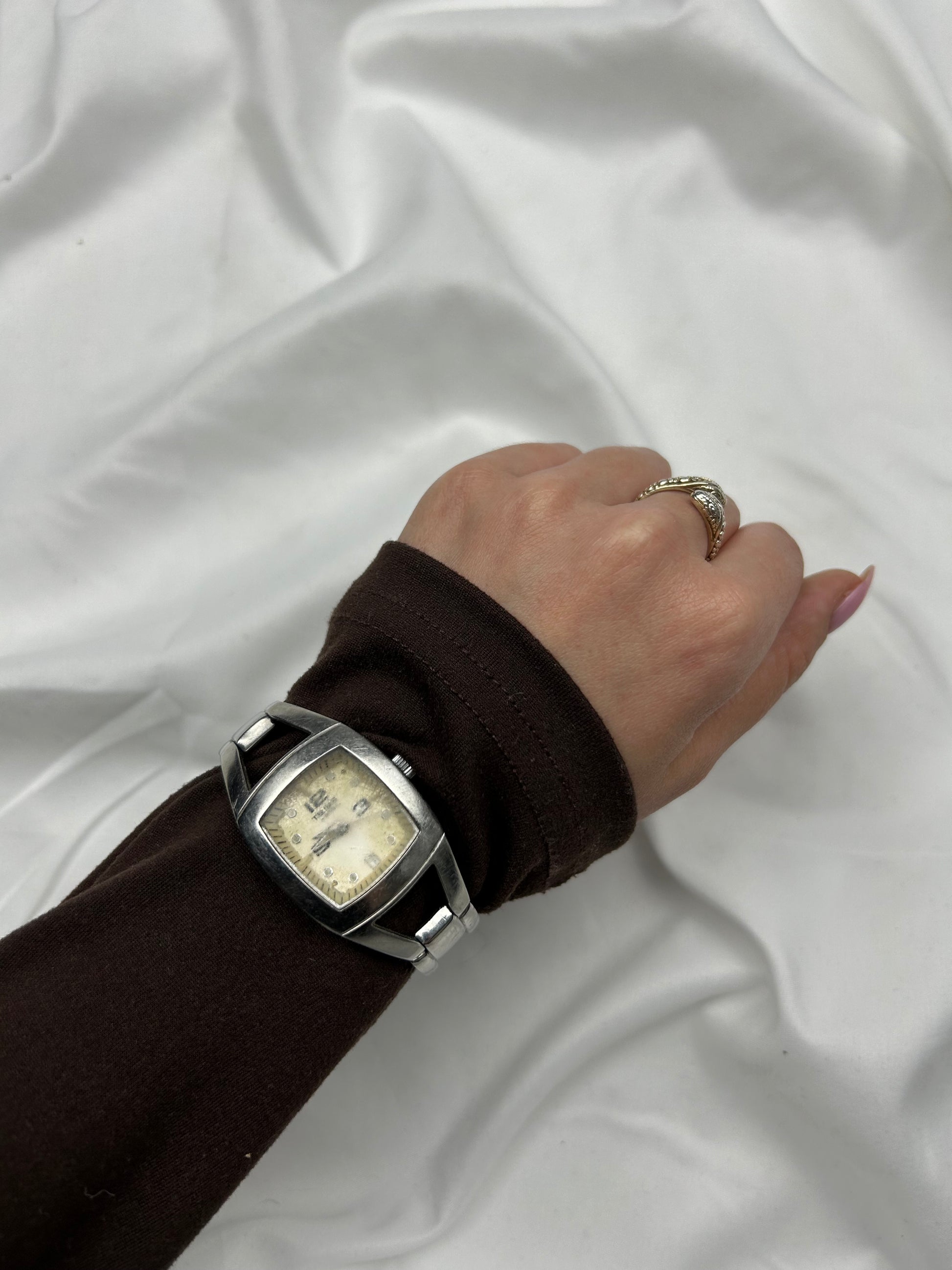 Vintage silver  inox bracelet jewelry watch
