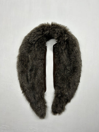 Faux fur brown removable neck