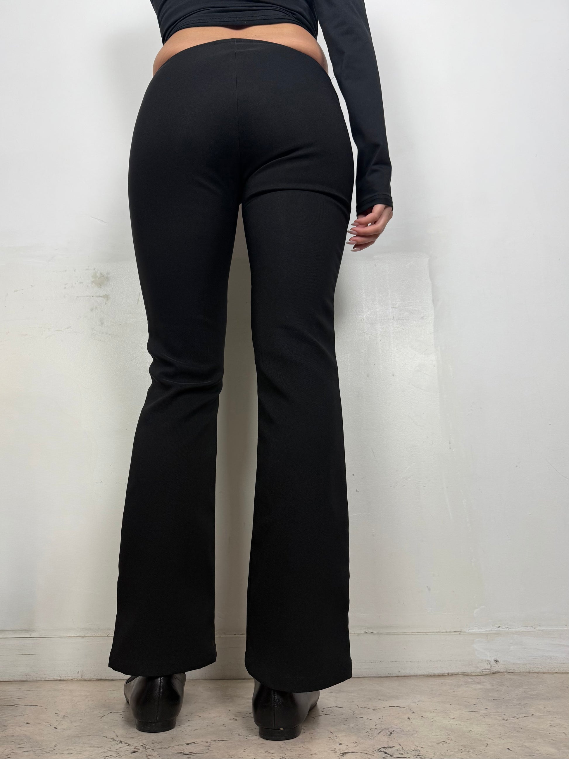 Black low rise bootcut office leggings pants (XS)