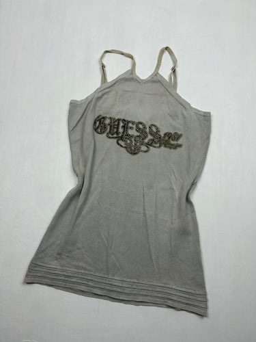 Grey stretchy spell out logo cami top (M/L)