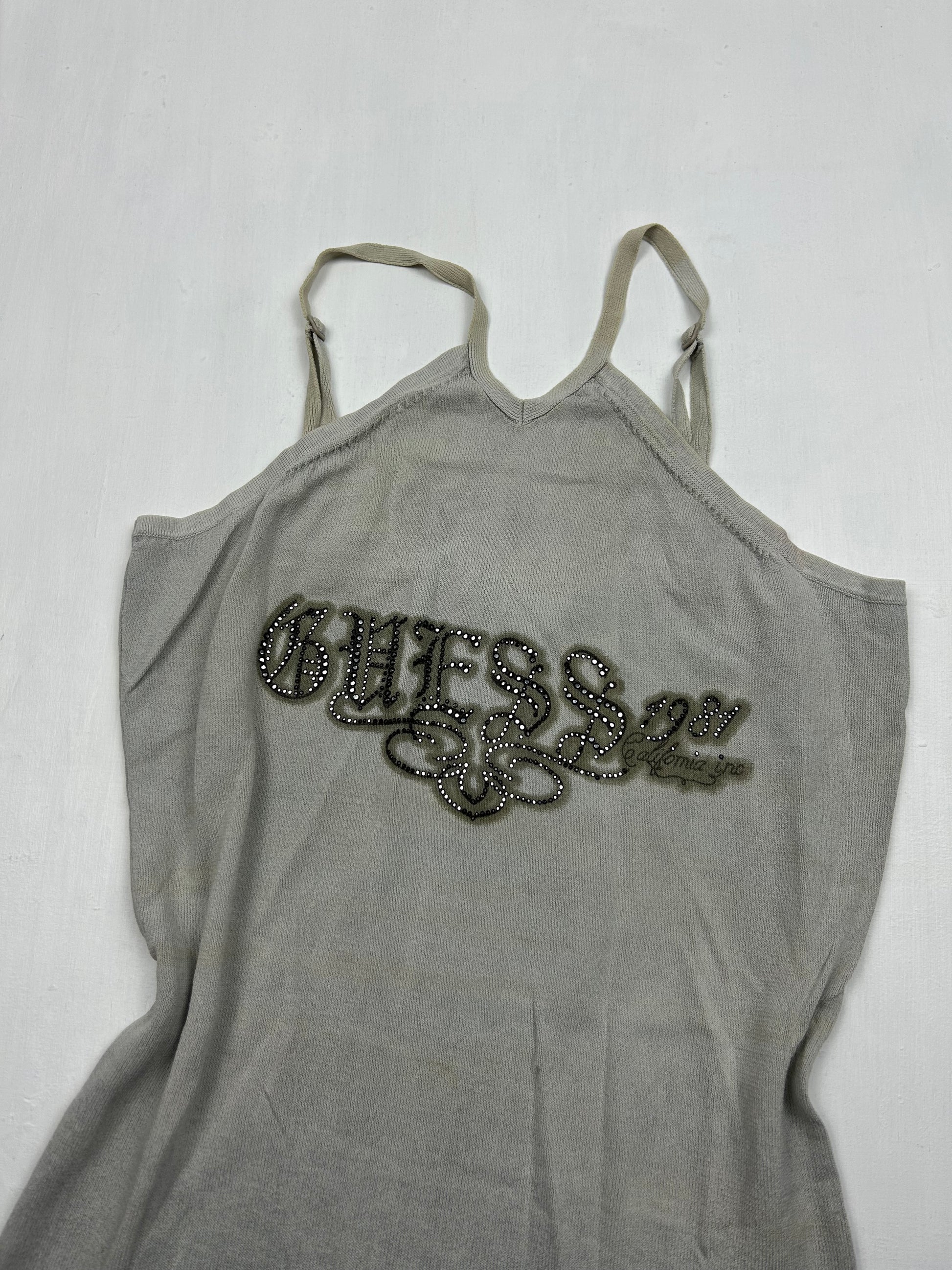 Grey stretchy spell out logo cami top (M/L)