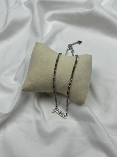 Silver rhinestone pendent necklace