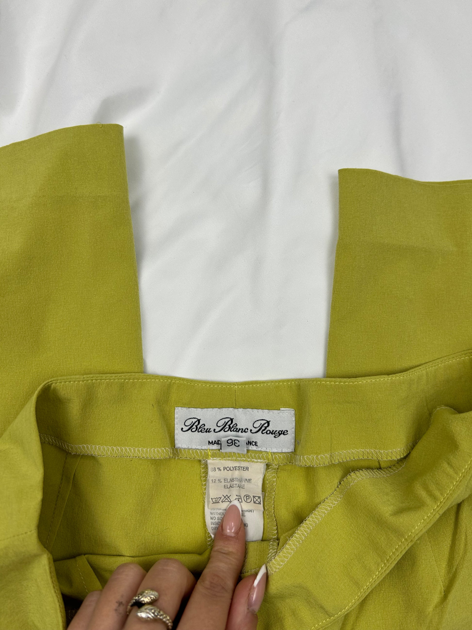 Yellow high waist flare pants (S)