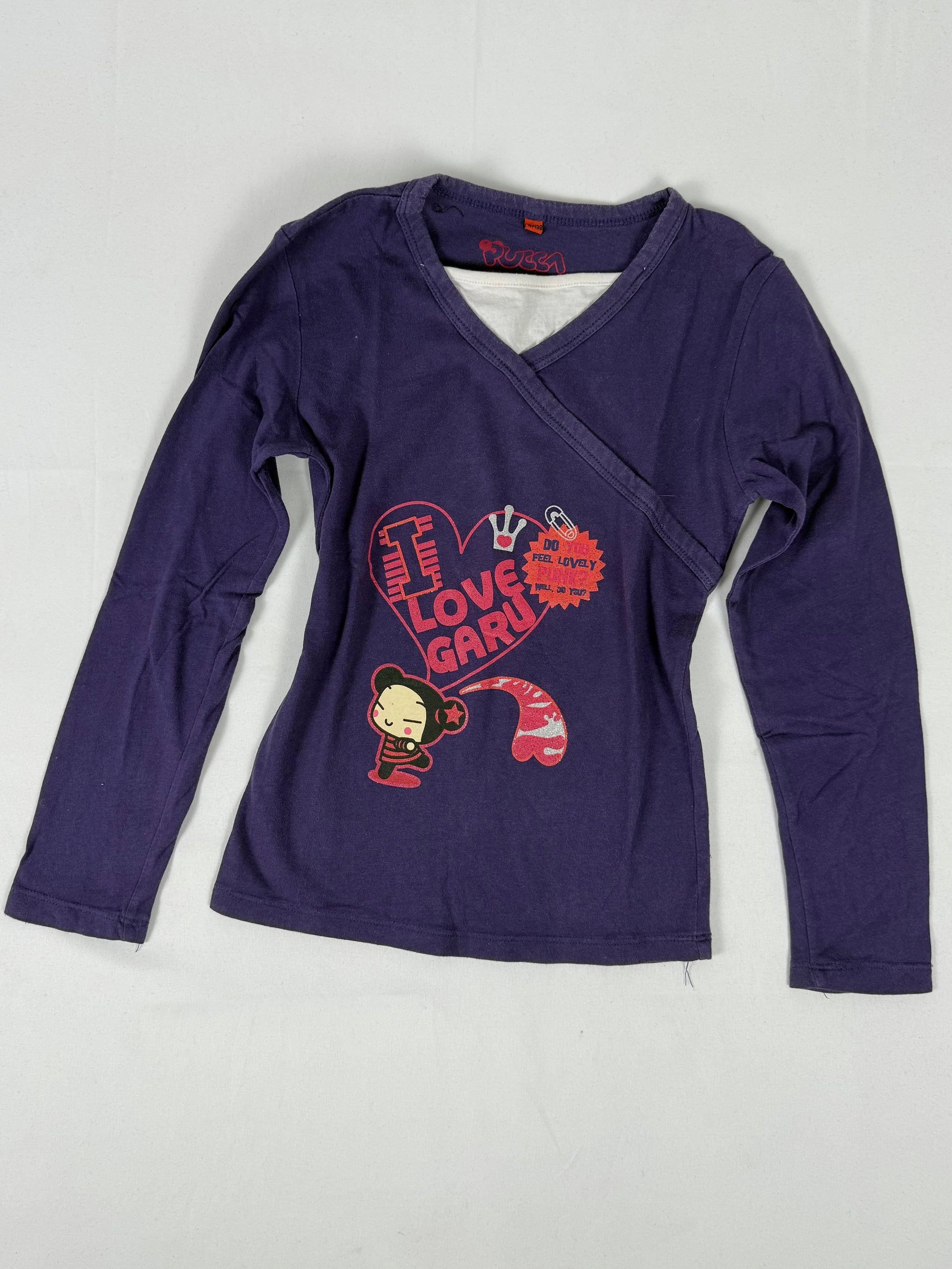 Red graphic long sleeves top (XXS/XS)