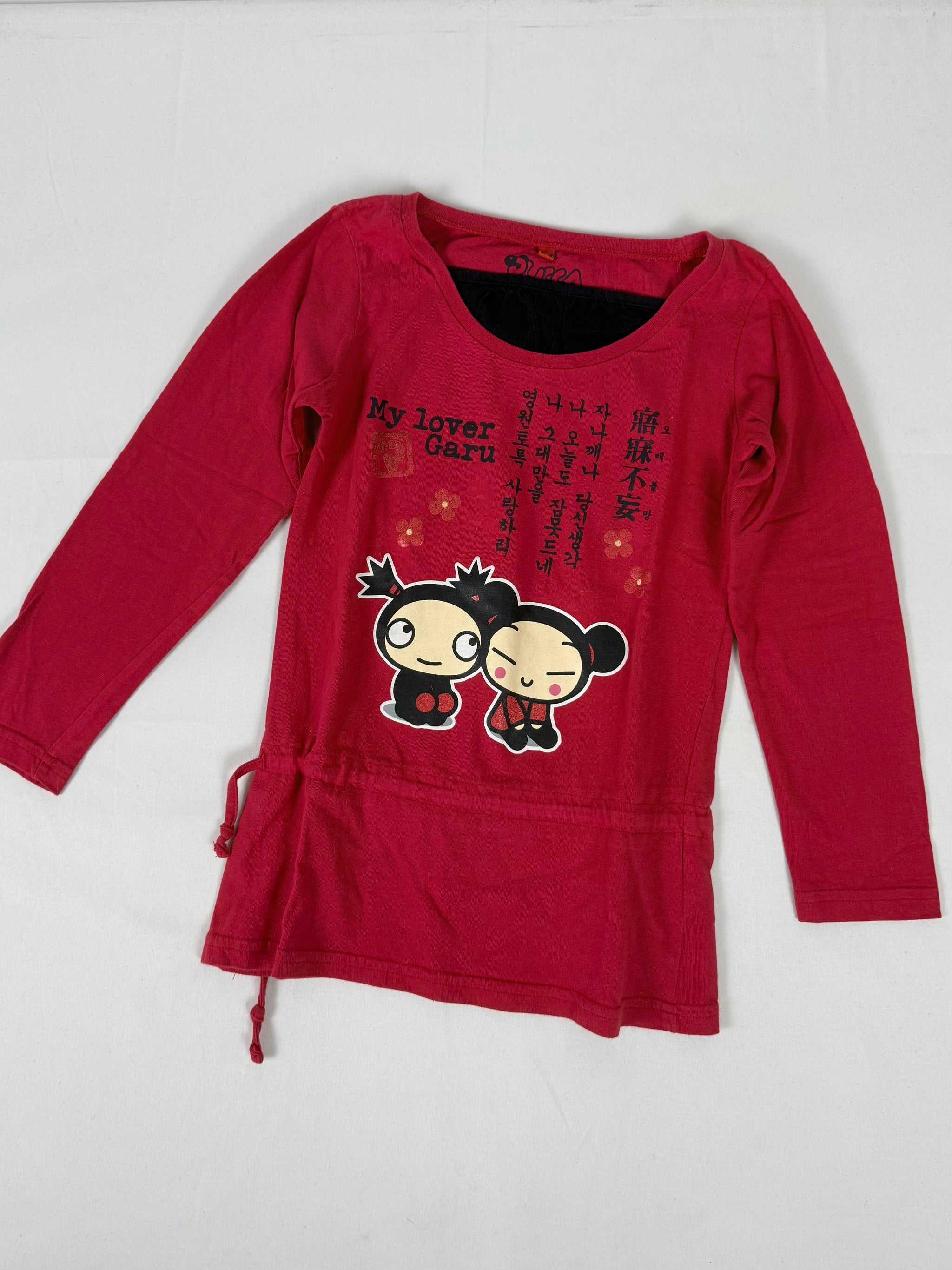 Red graphic long sleeves top (XXS/XS)