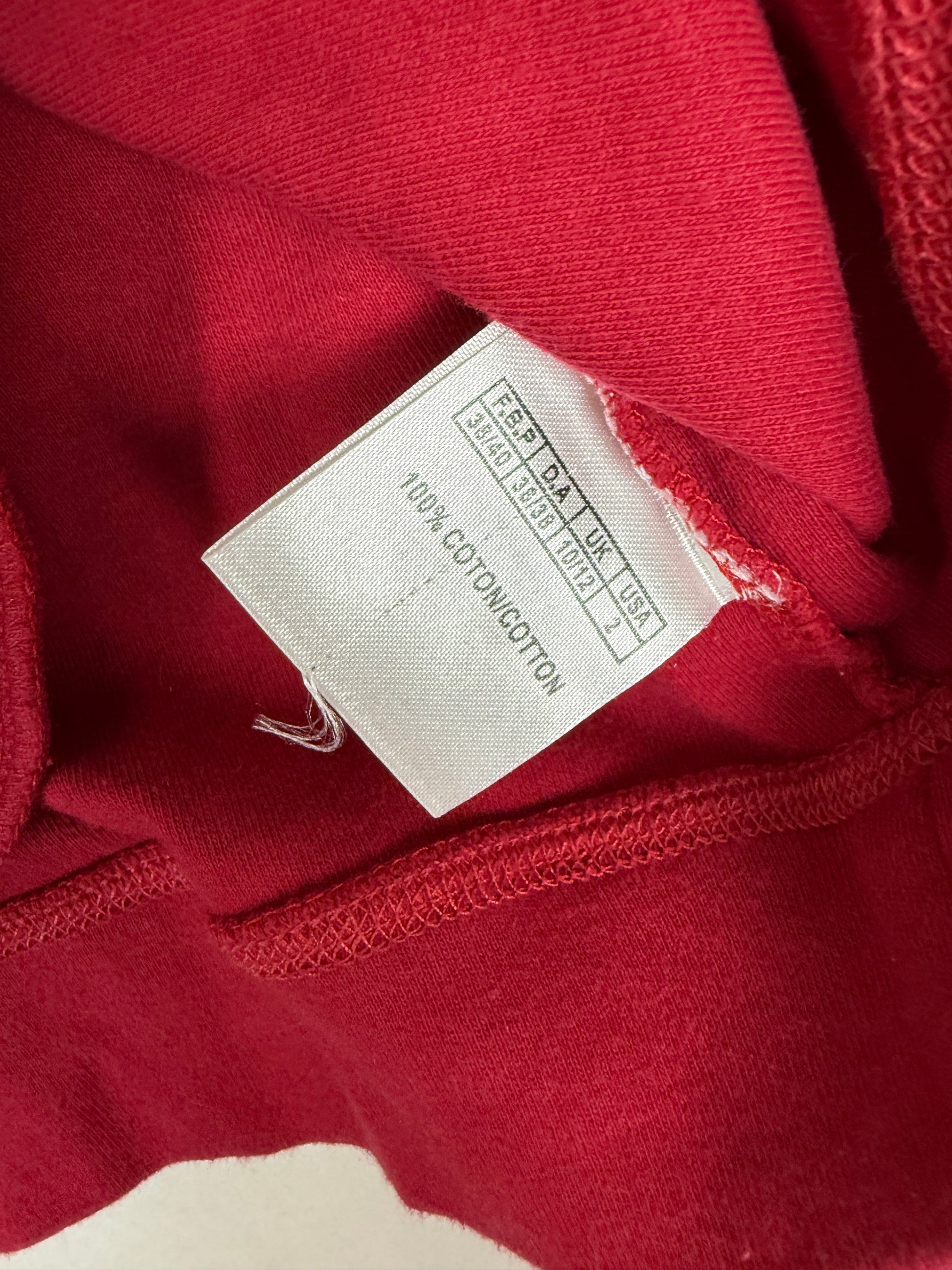 Red cotton tight fit zip up hoodie (M/L)