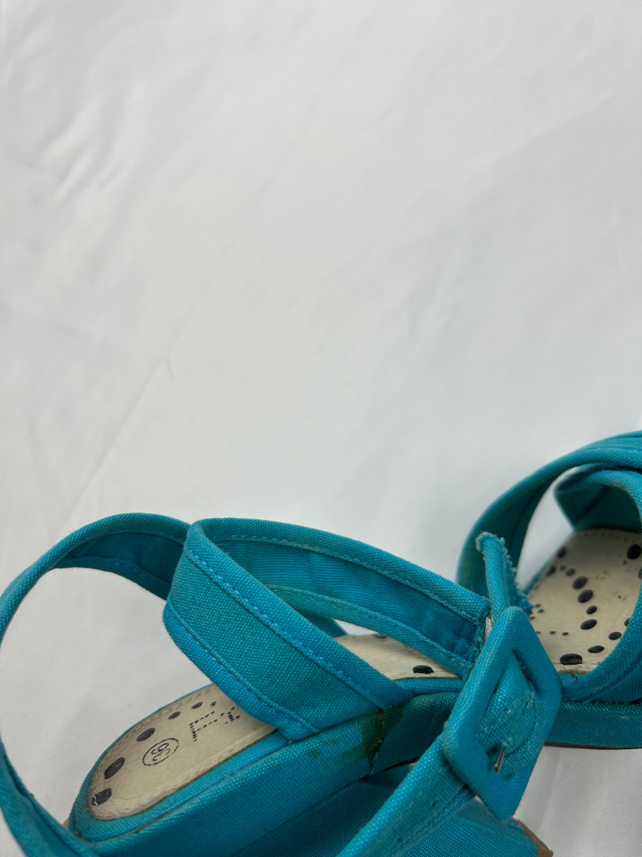 Blue summer sandals heels (36)