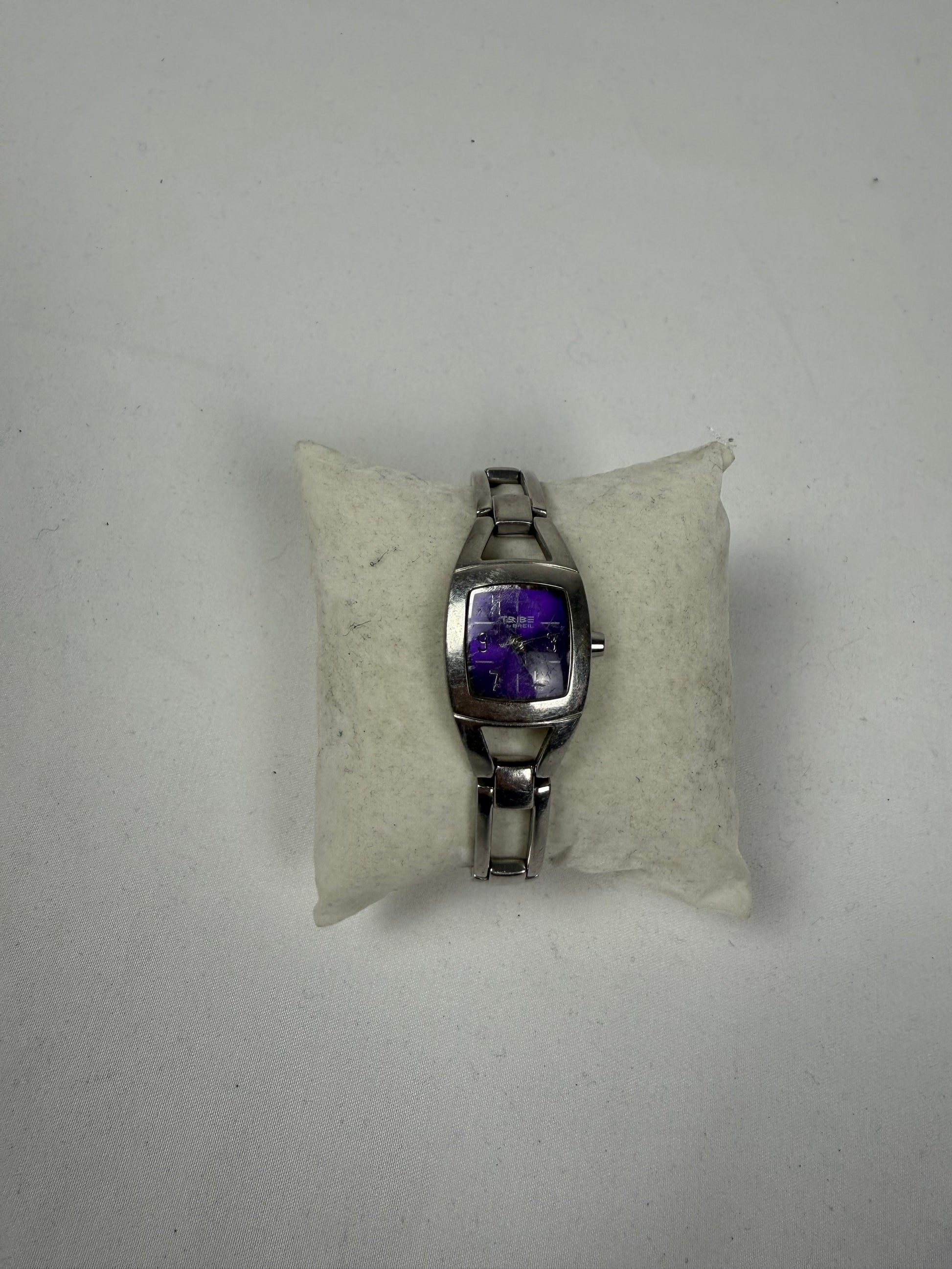 Vintage silver & purple bracelet watch jewelry