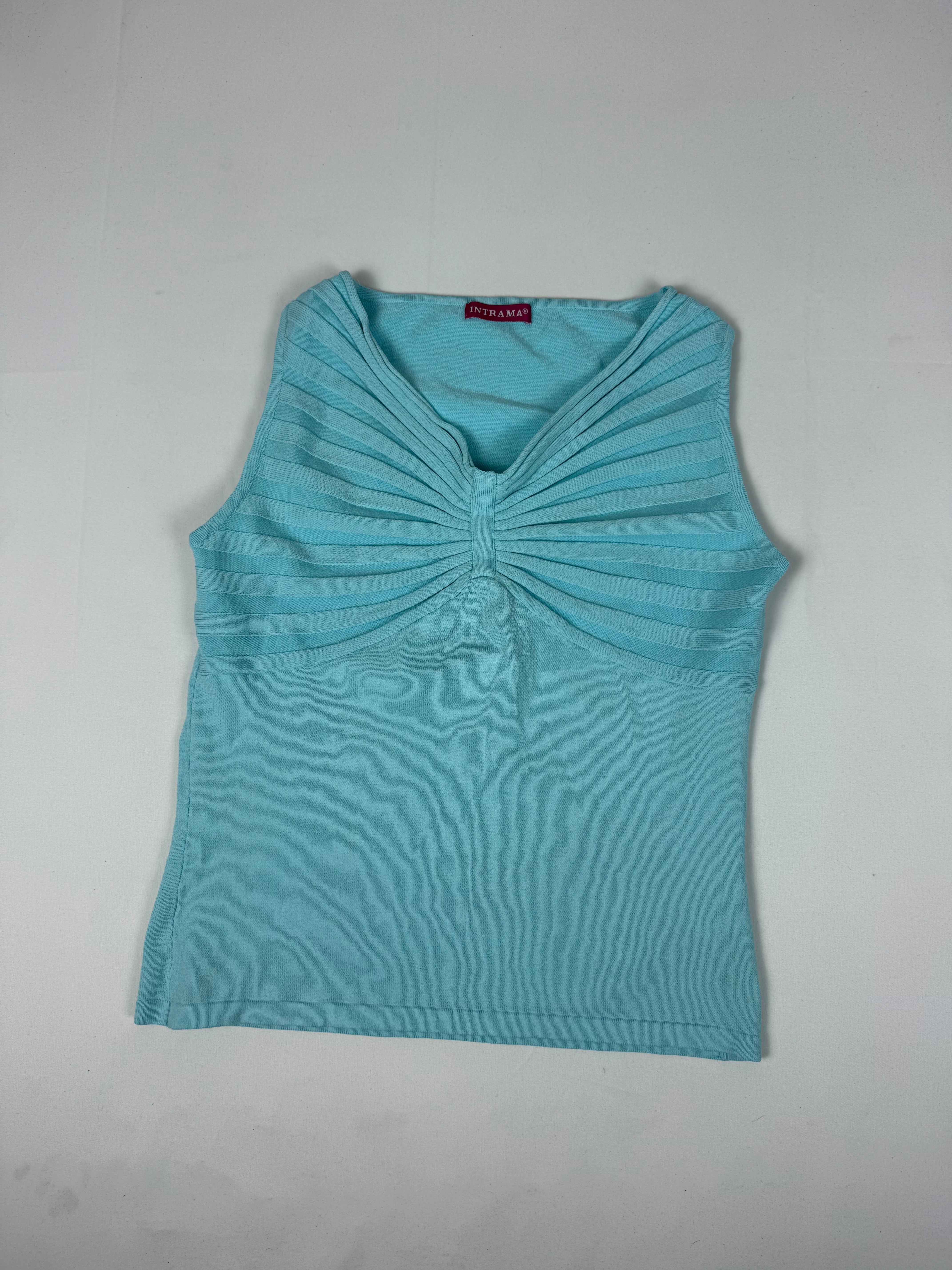 Blue knitted top (M)