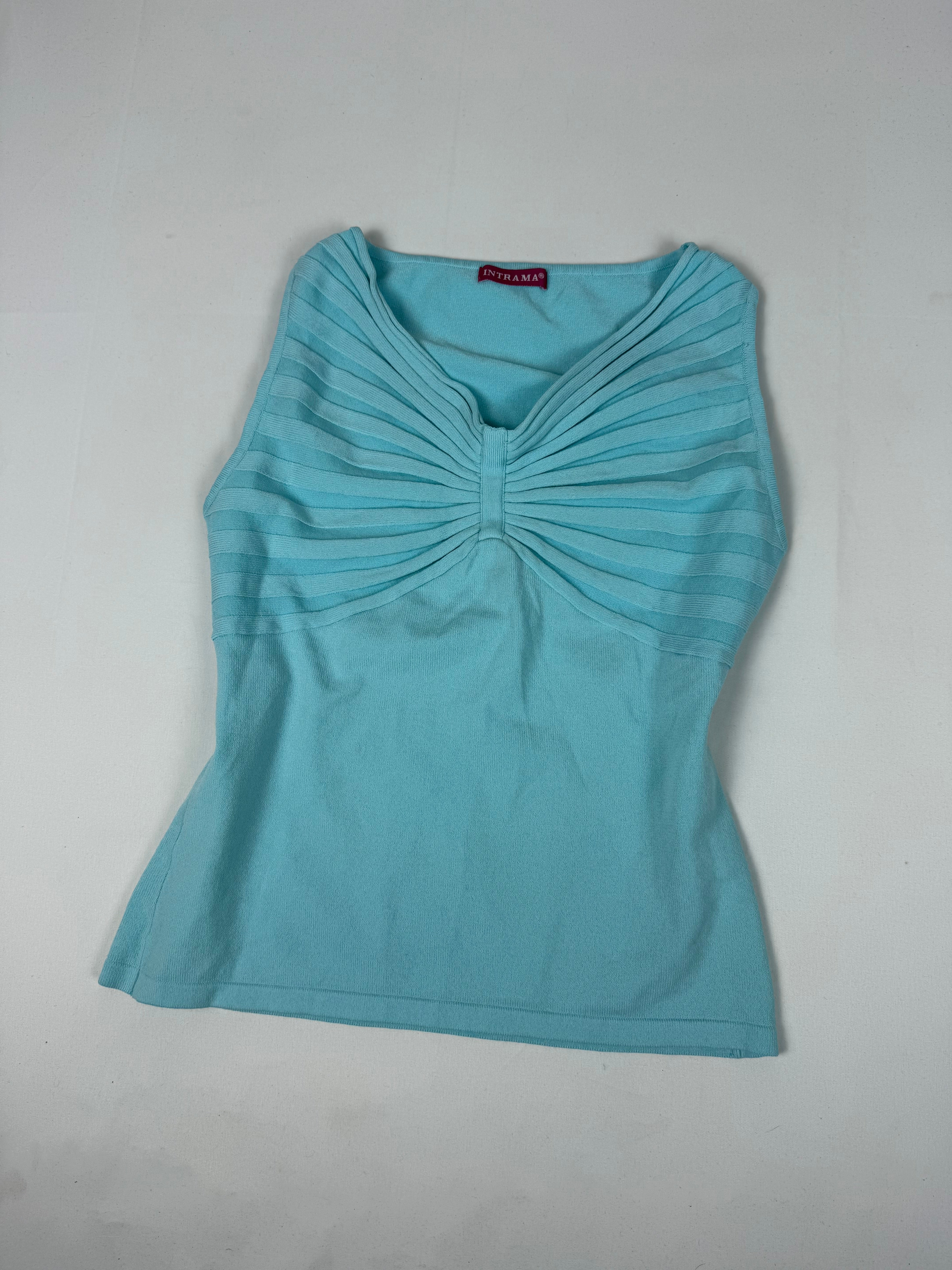 Blue knitted top (M)