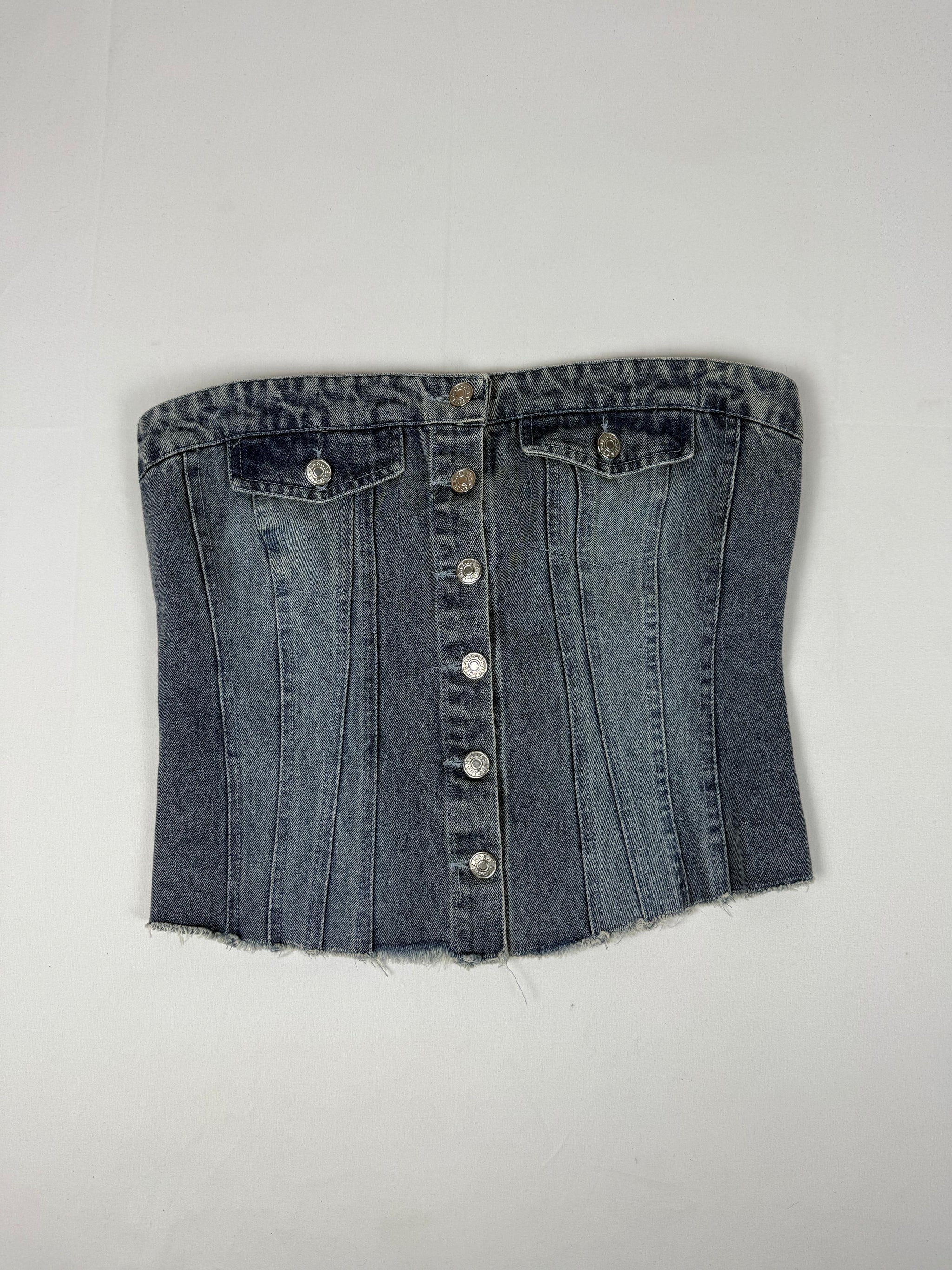Blue denim corset tube top (M/L)