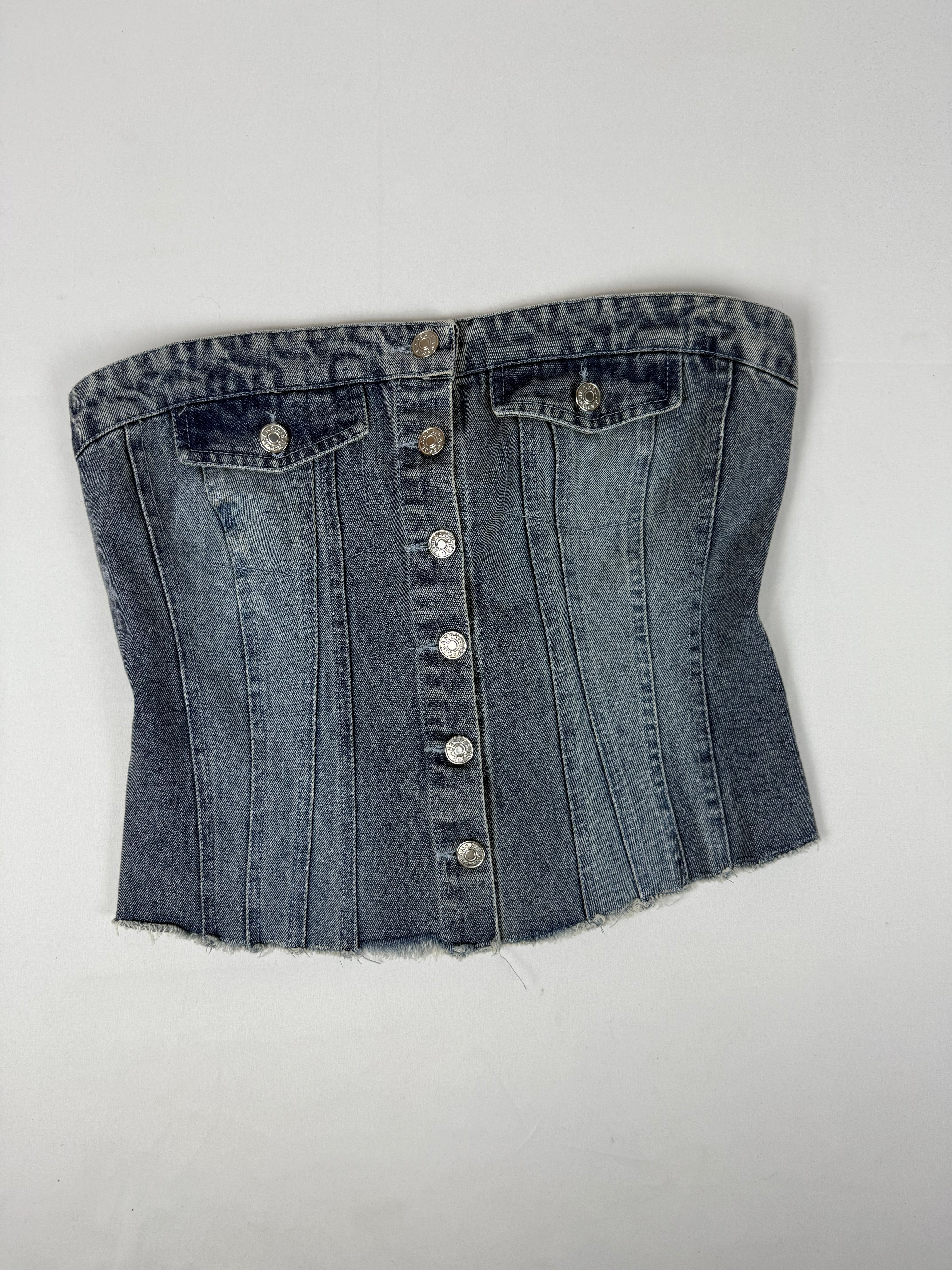 Blue denim corset tube top (M/L)
