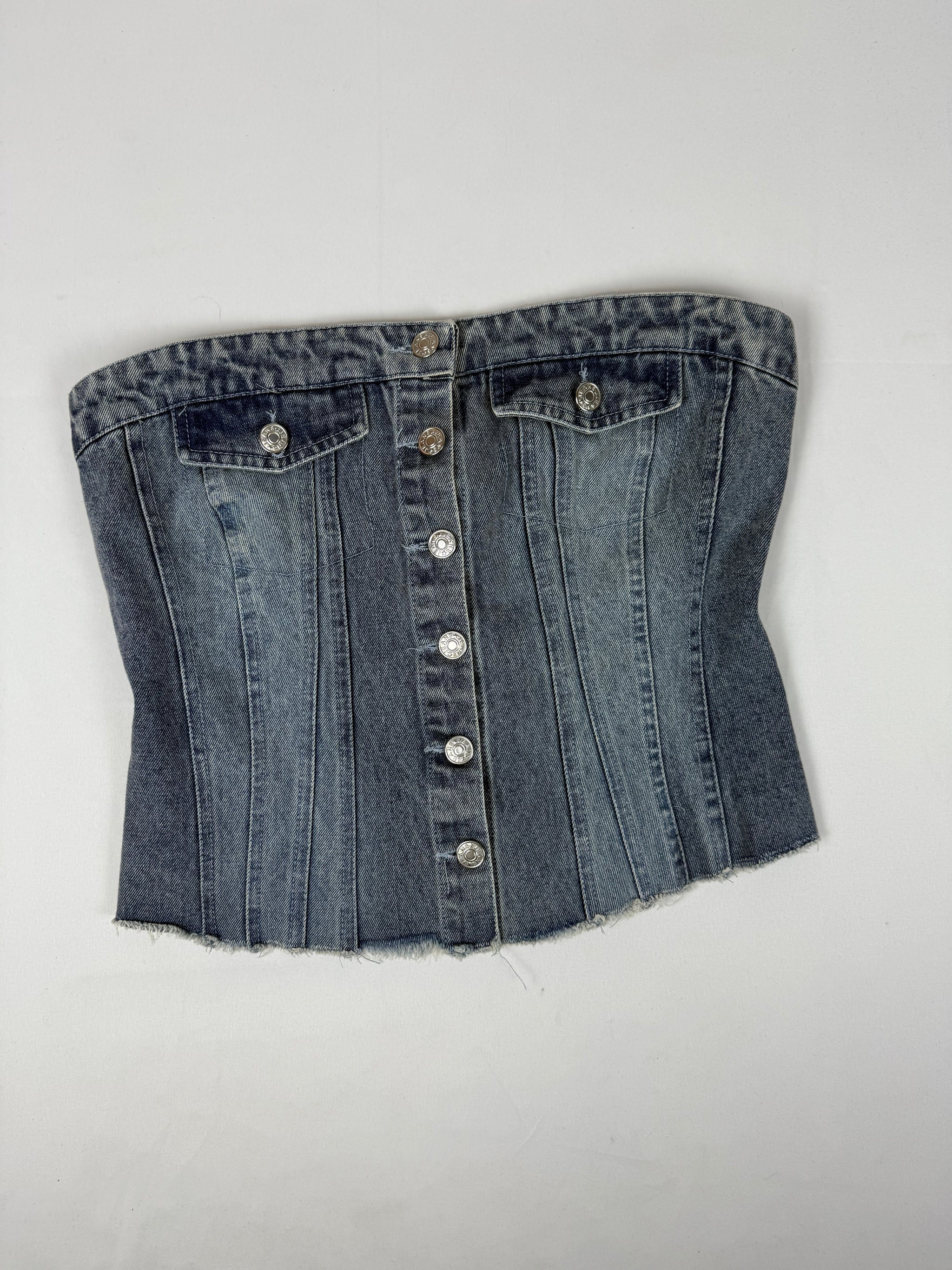 Blue denim corset tube top (M/L)
