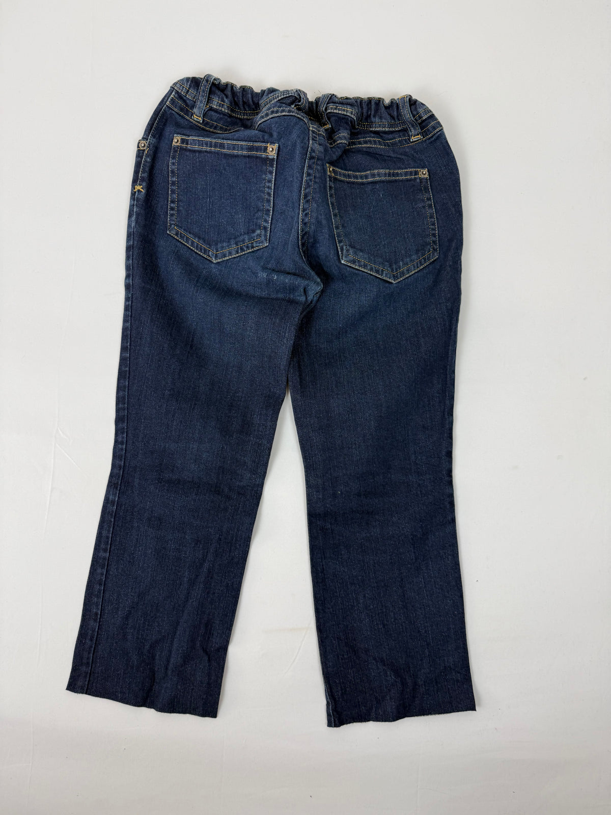 Navy denim ultra low rise capri pants (S)