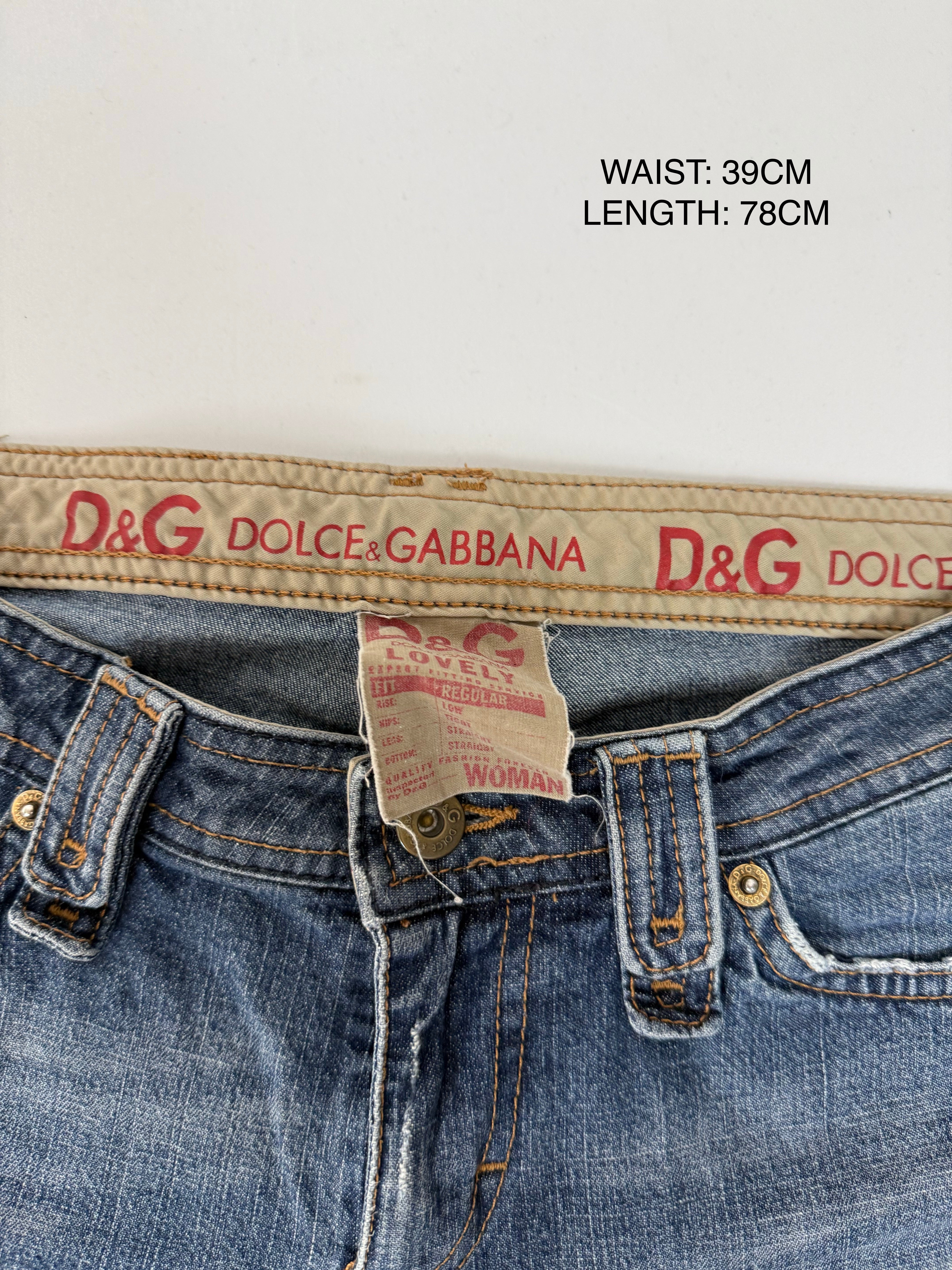 Blue denim low rise capri pants (S)