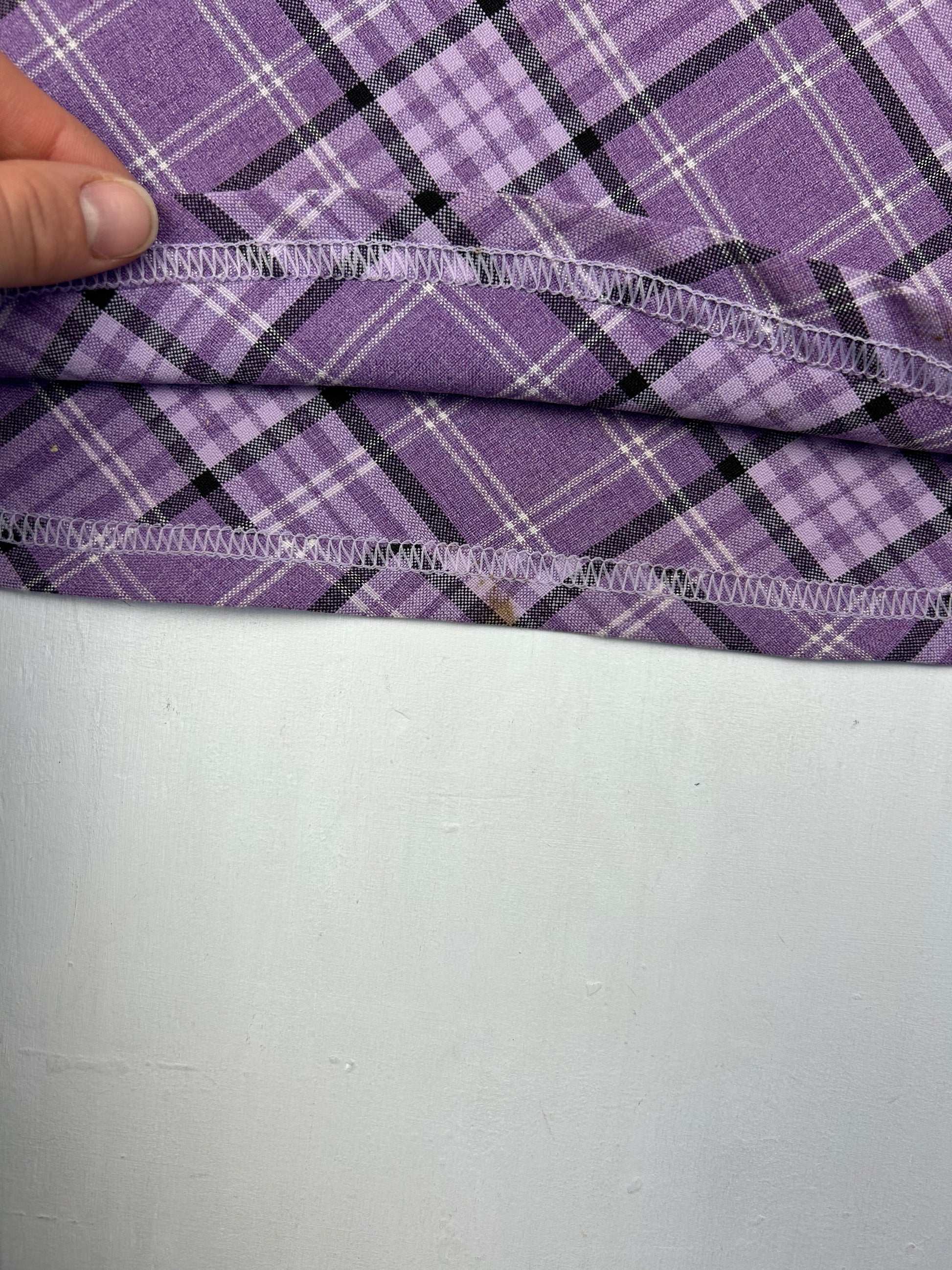 Lilac check mini skirt (S)