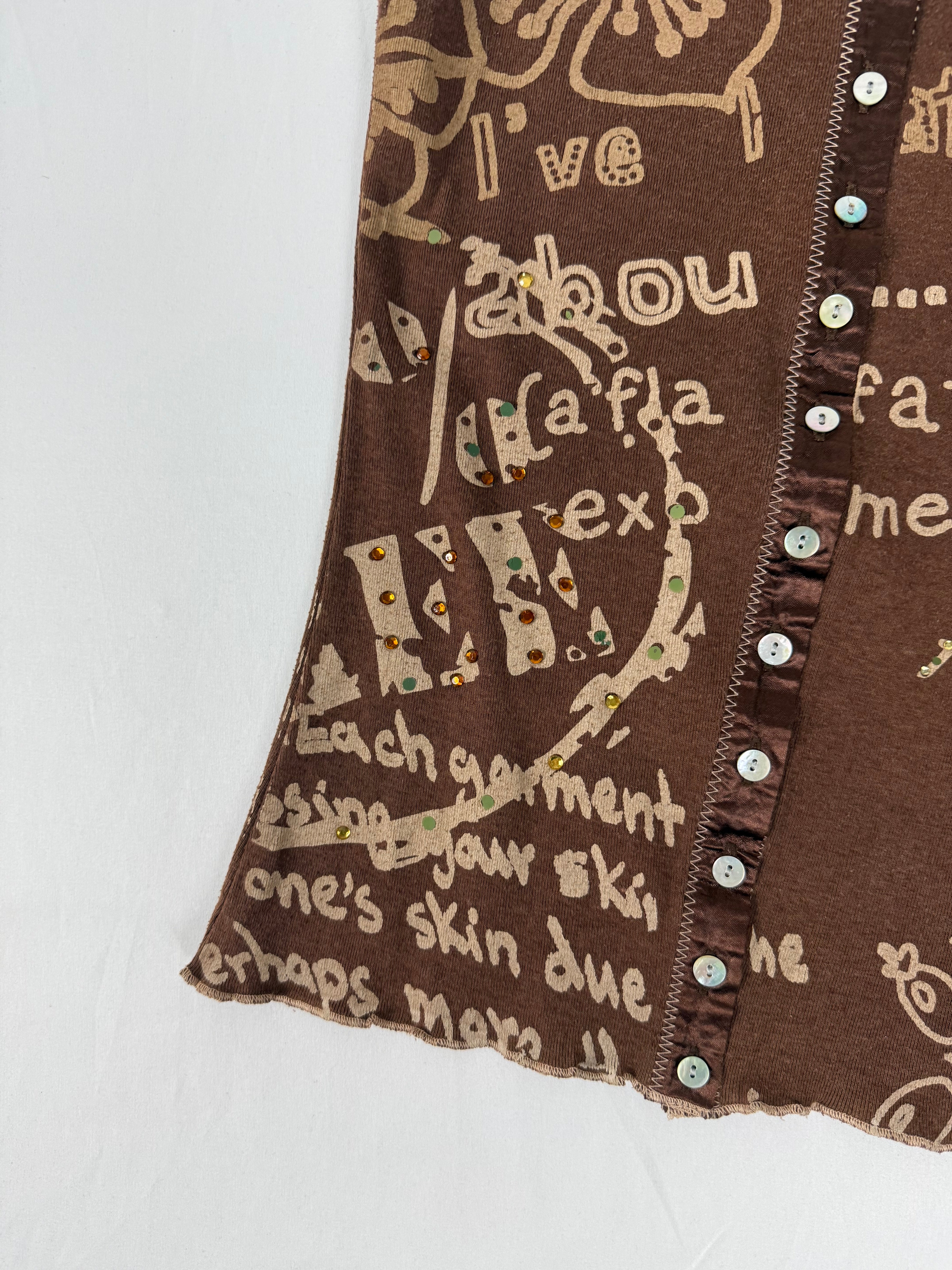 Brown tight fit cotton cami top (S)