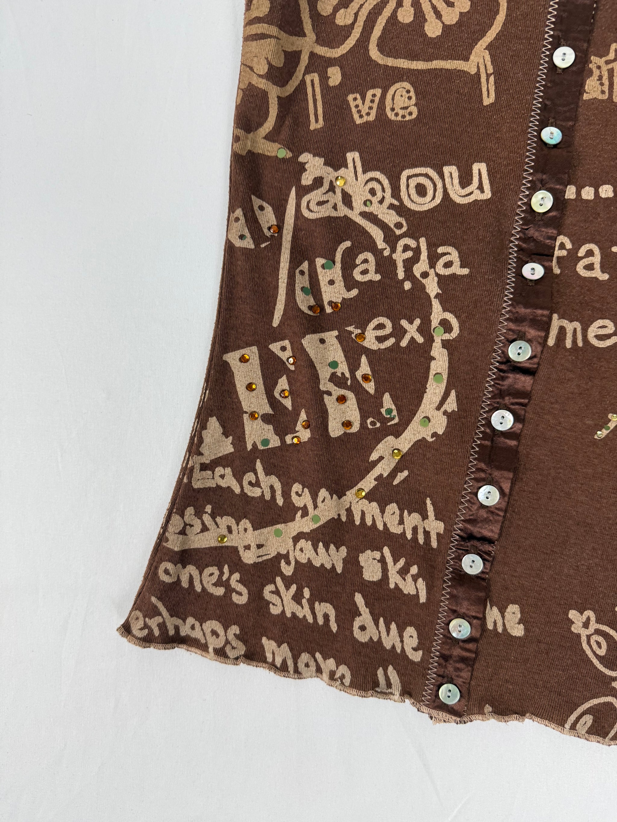Brown tight fit cotton cami top (S)