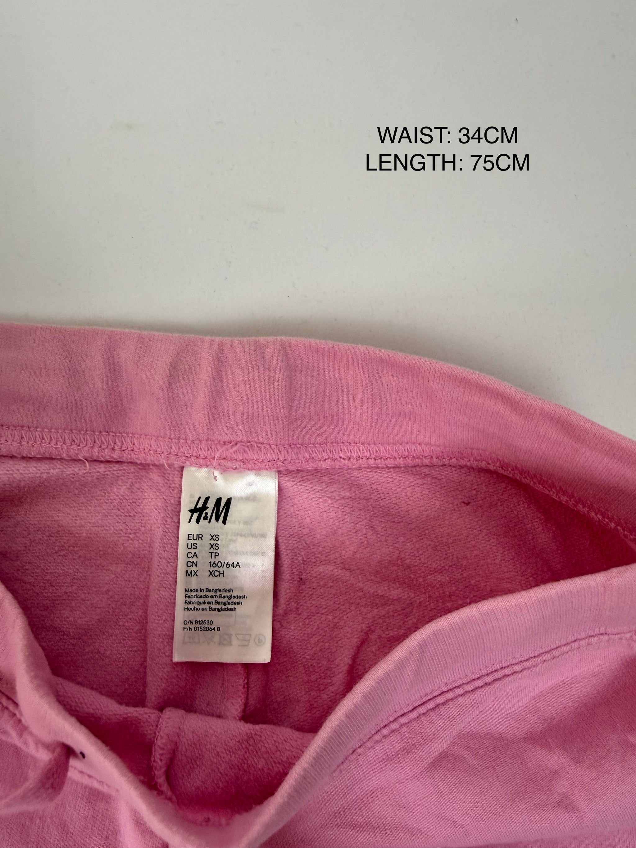 Baby pink cotton activewear capri pants (XS)