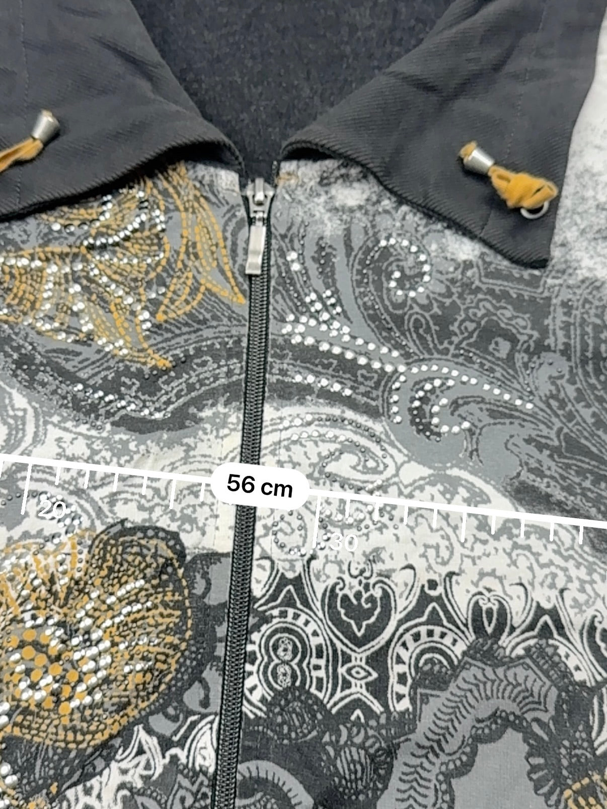 Black patchwork zip up sweatshirt (XXL)