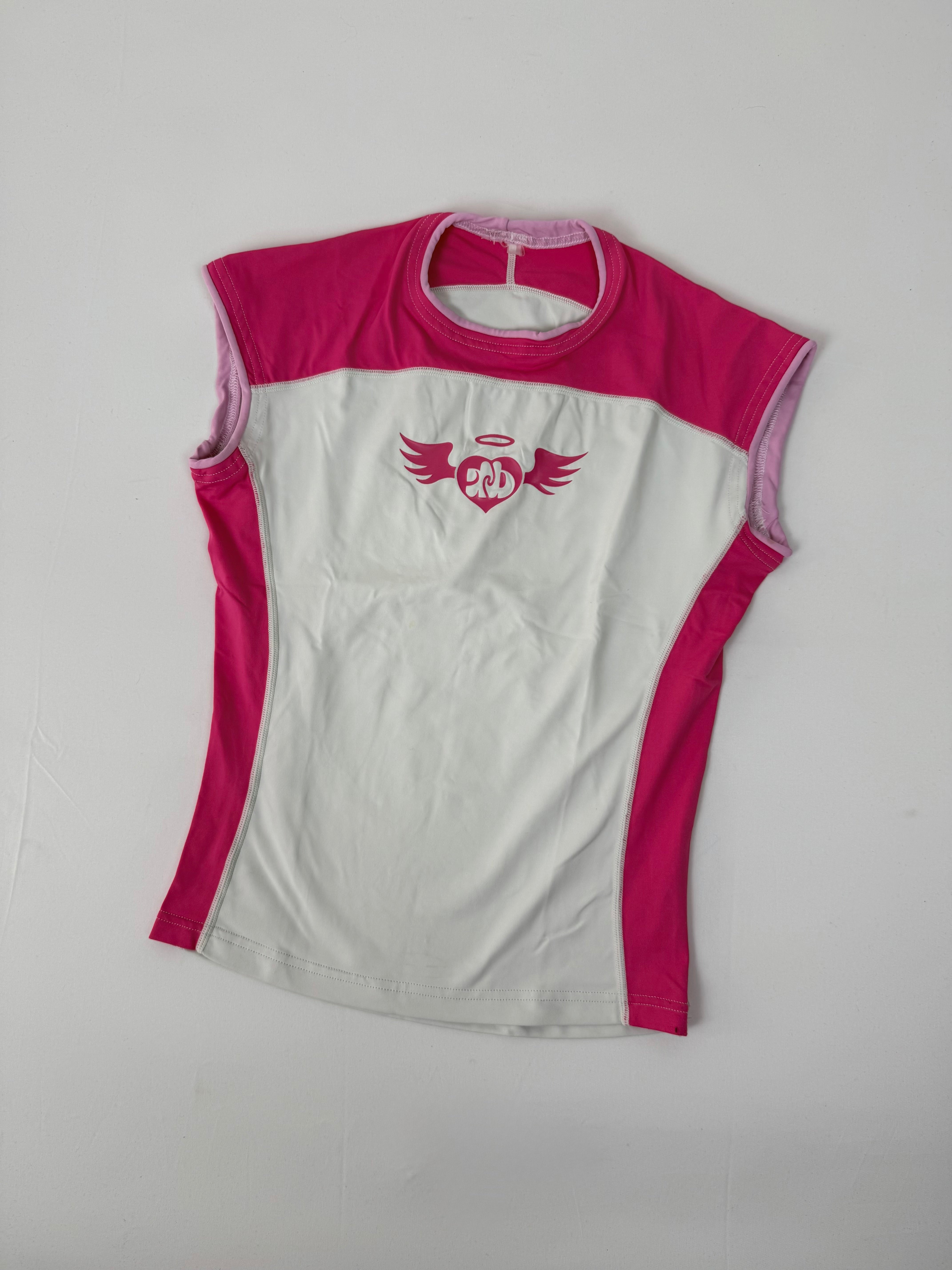 Pink activewear logo tee (S)