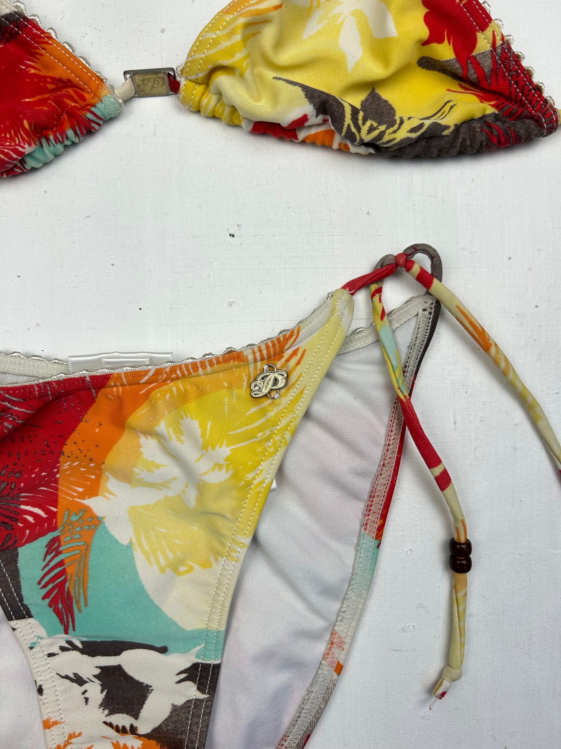 Multicolor graphic bikini set (S)