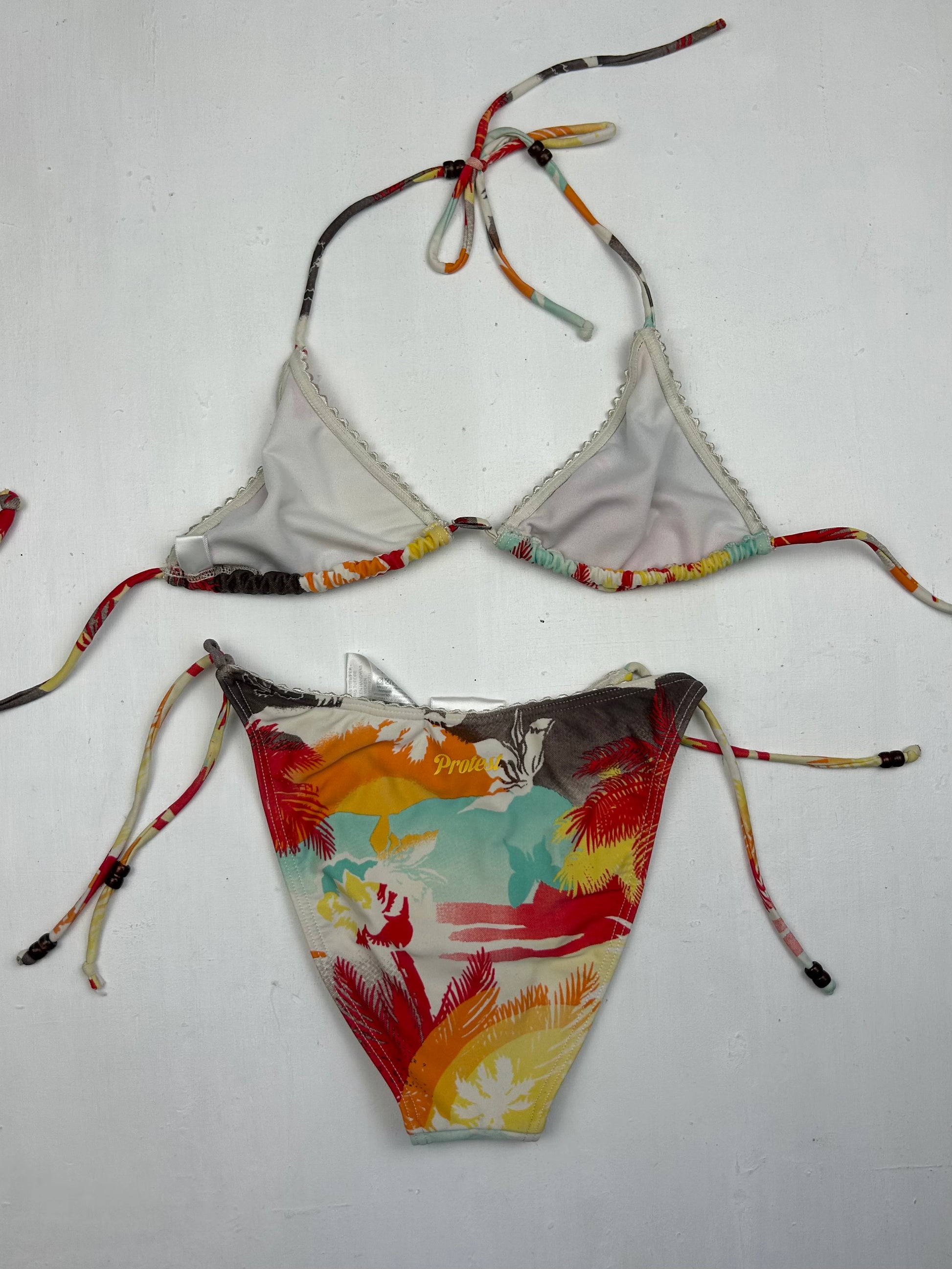 Multicolor graphic bikini set (S)