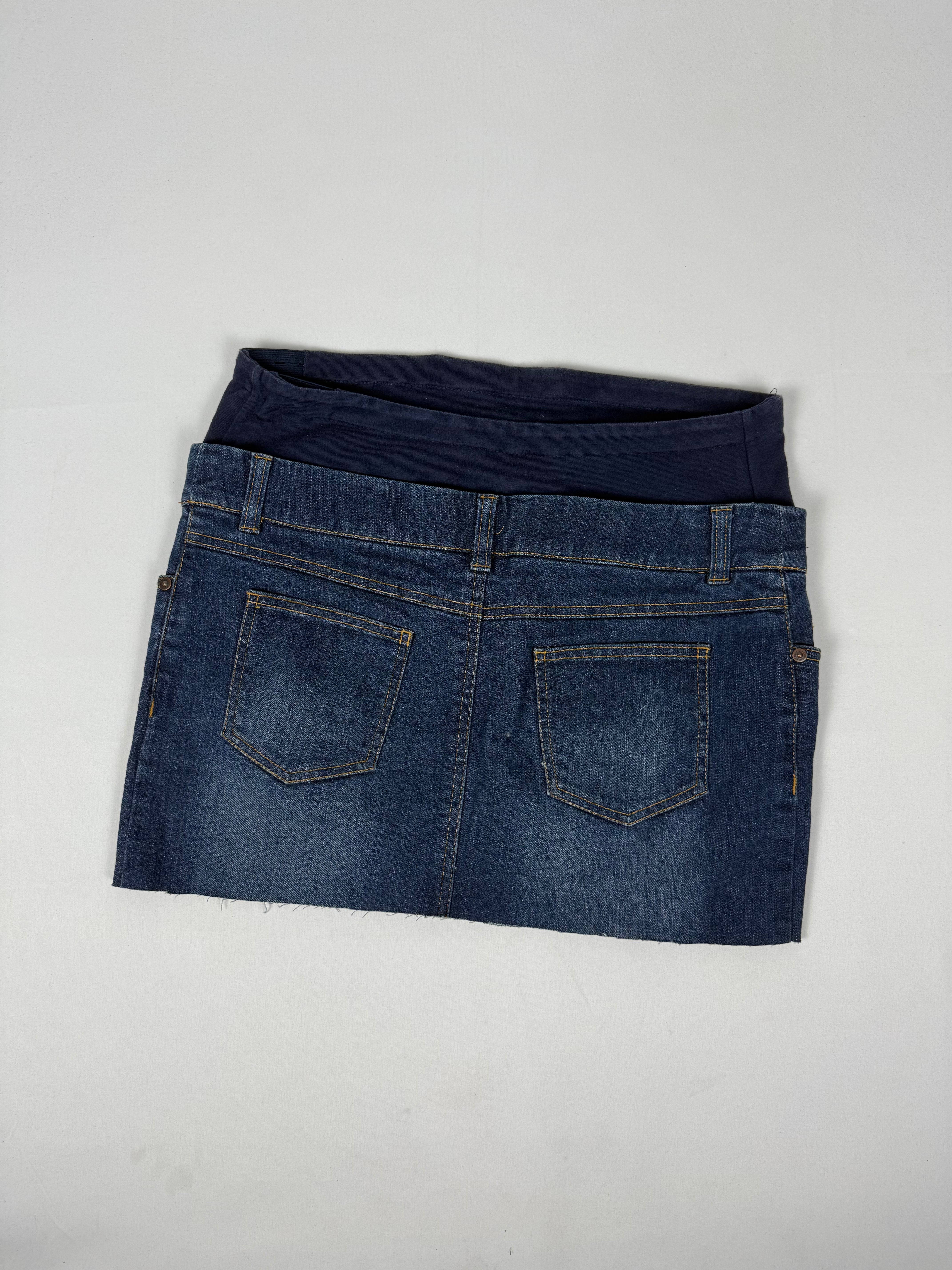 Blue denim low rise mini skirt (M/L)