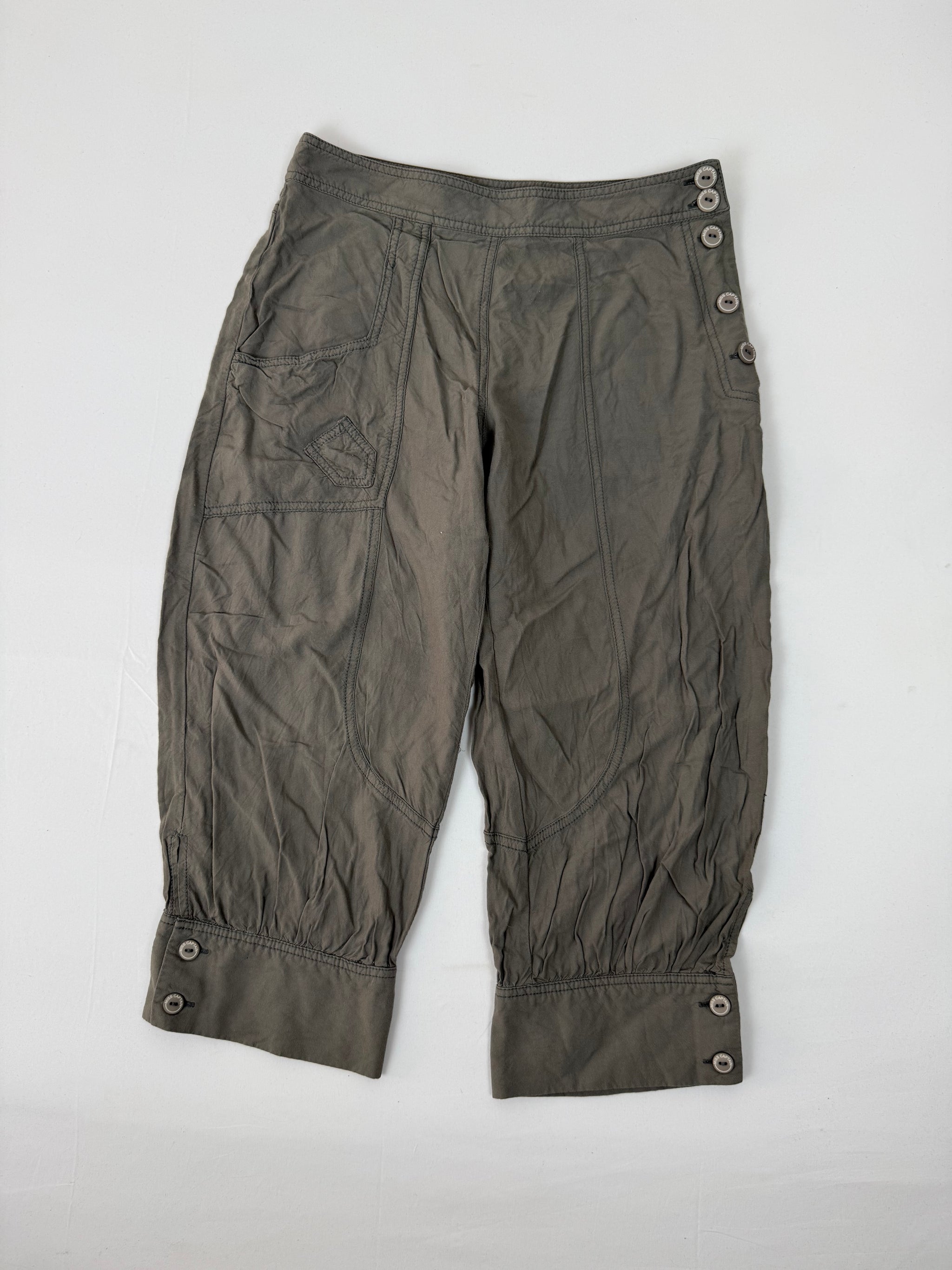 Khaki low rise sirwal capri pants (M)