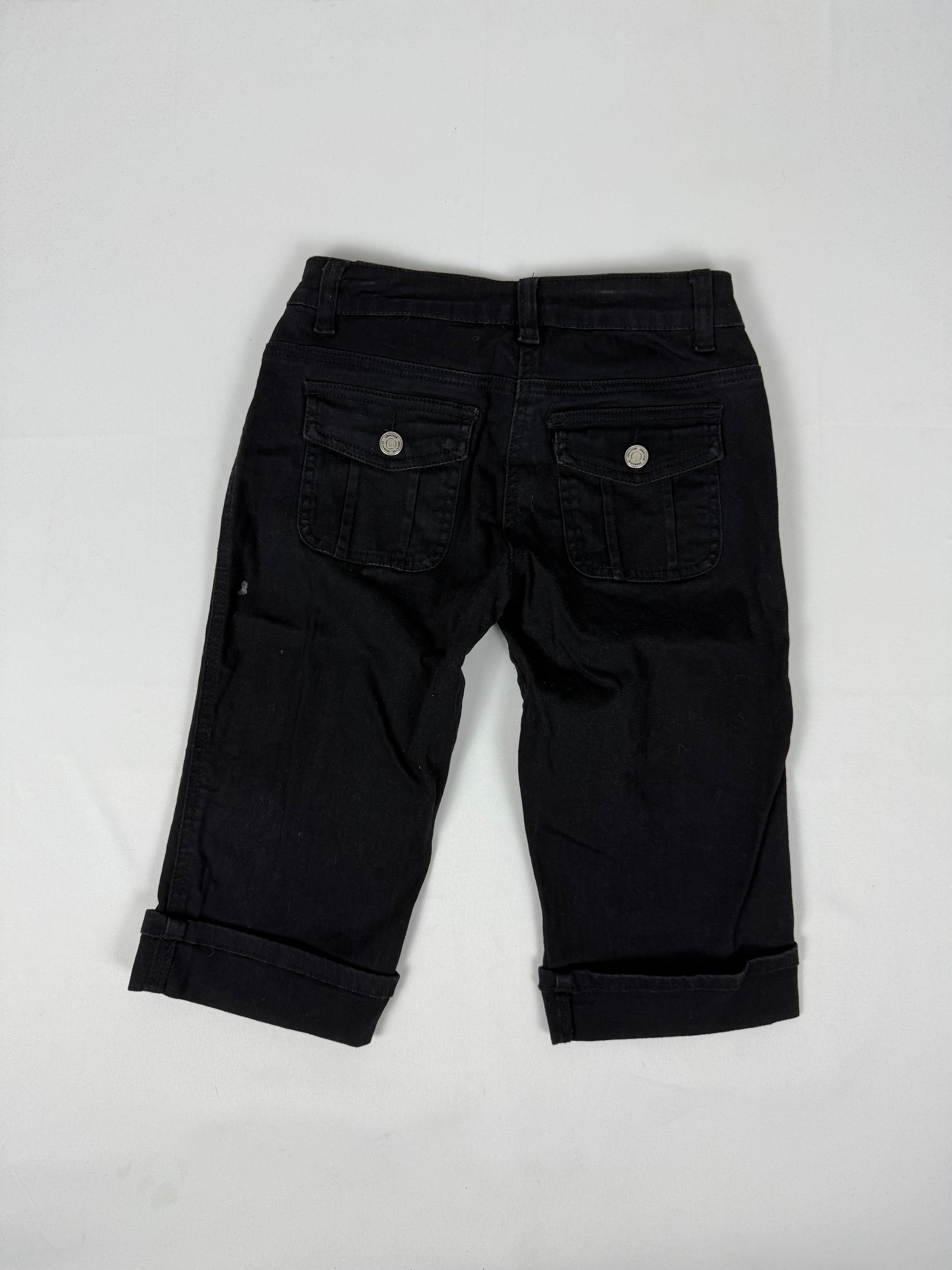 Black low rise denim capri pants (S)