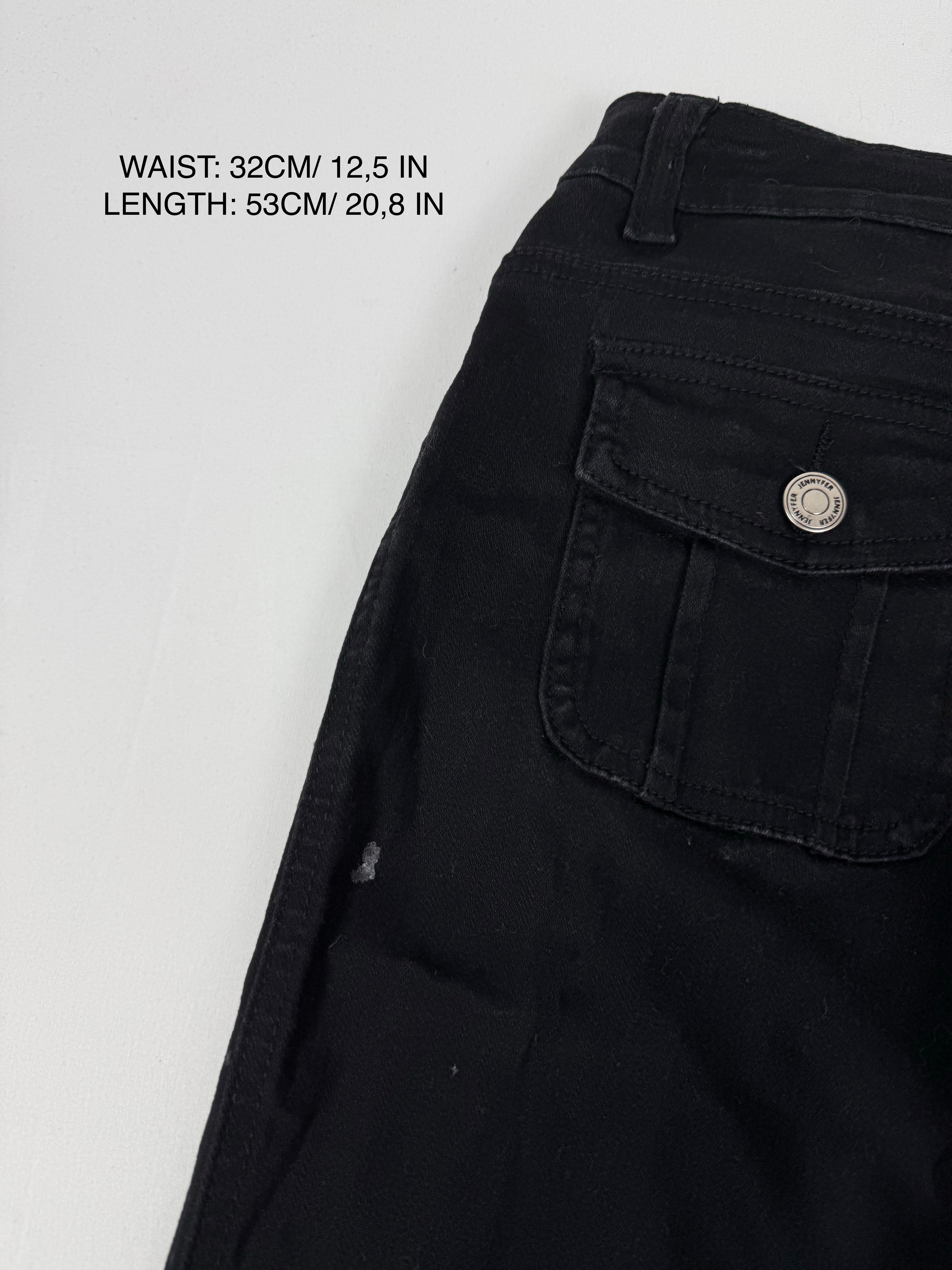 Black low rise denim capri pants (S)