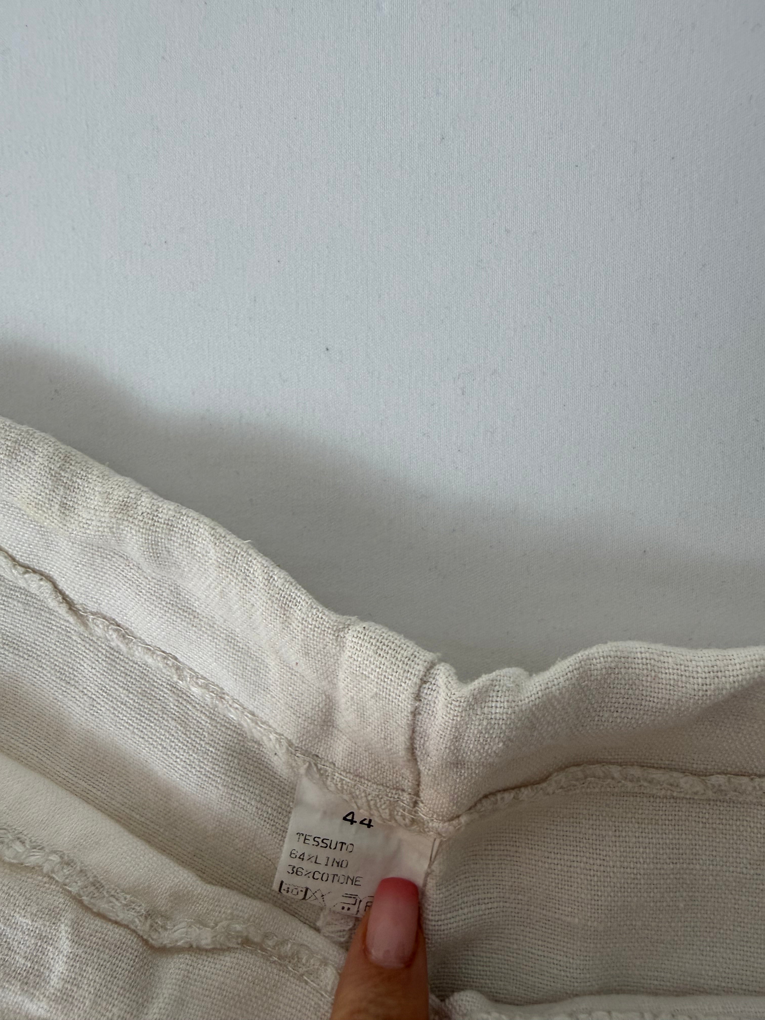 White linen baggy pants (M)