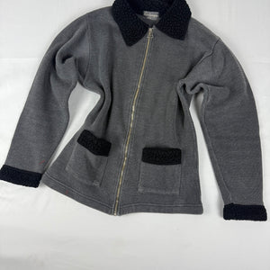 Grey ribbed zip up jacket (S/M)