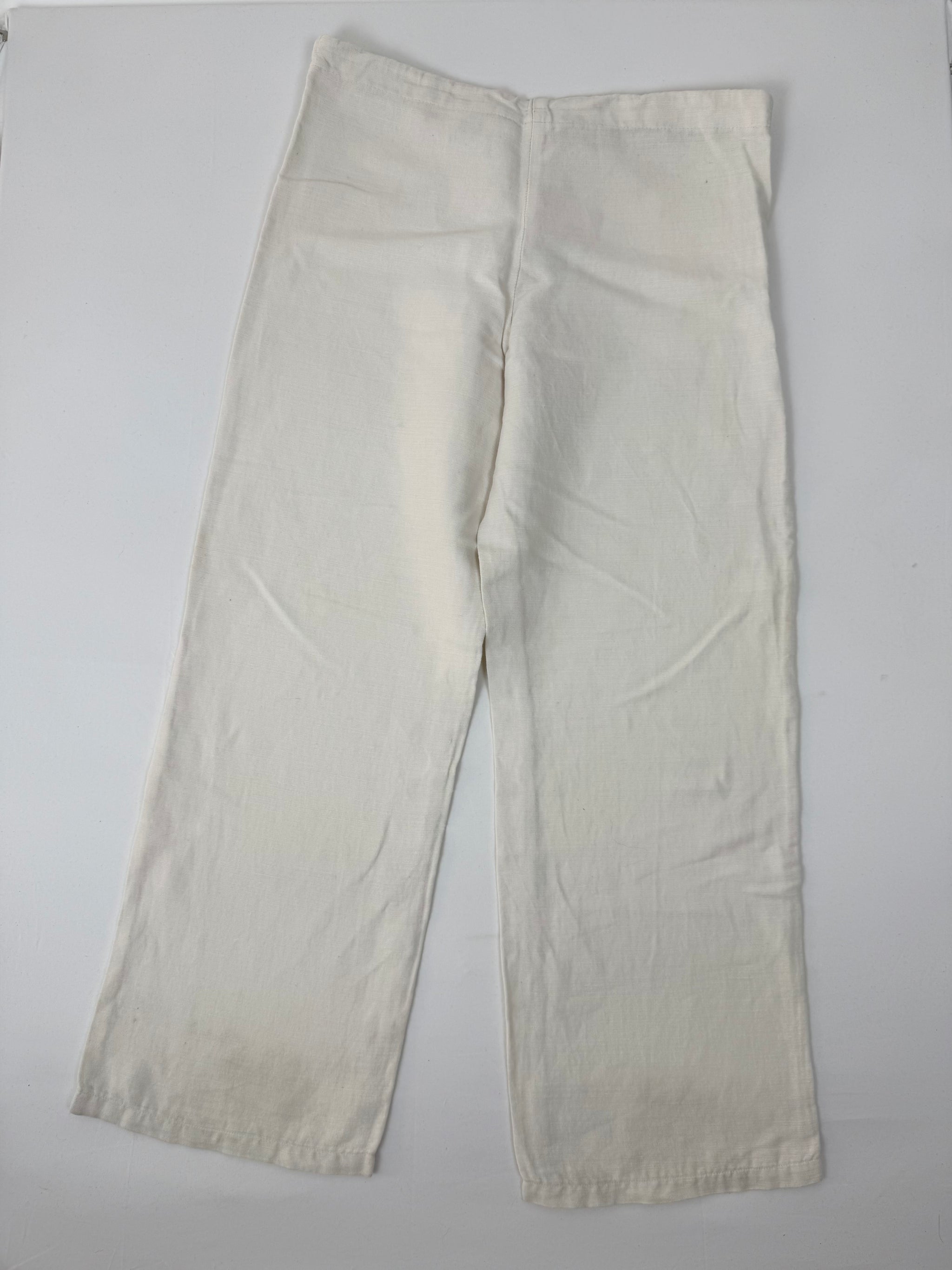 White linen baggy pants (M)