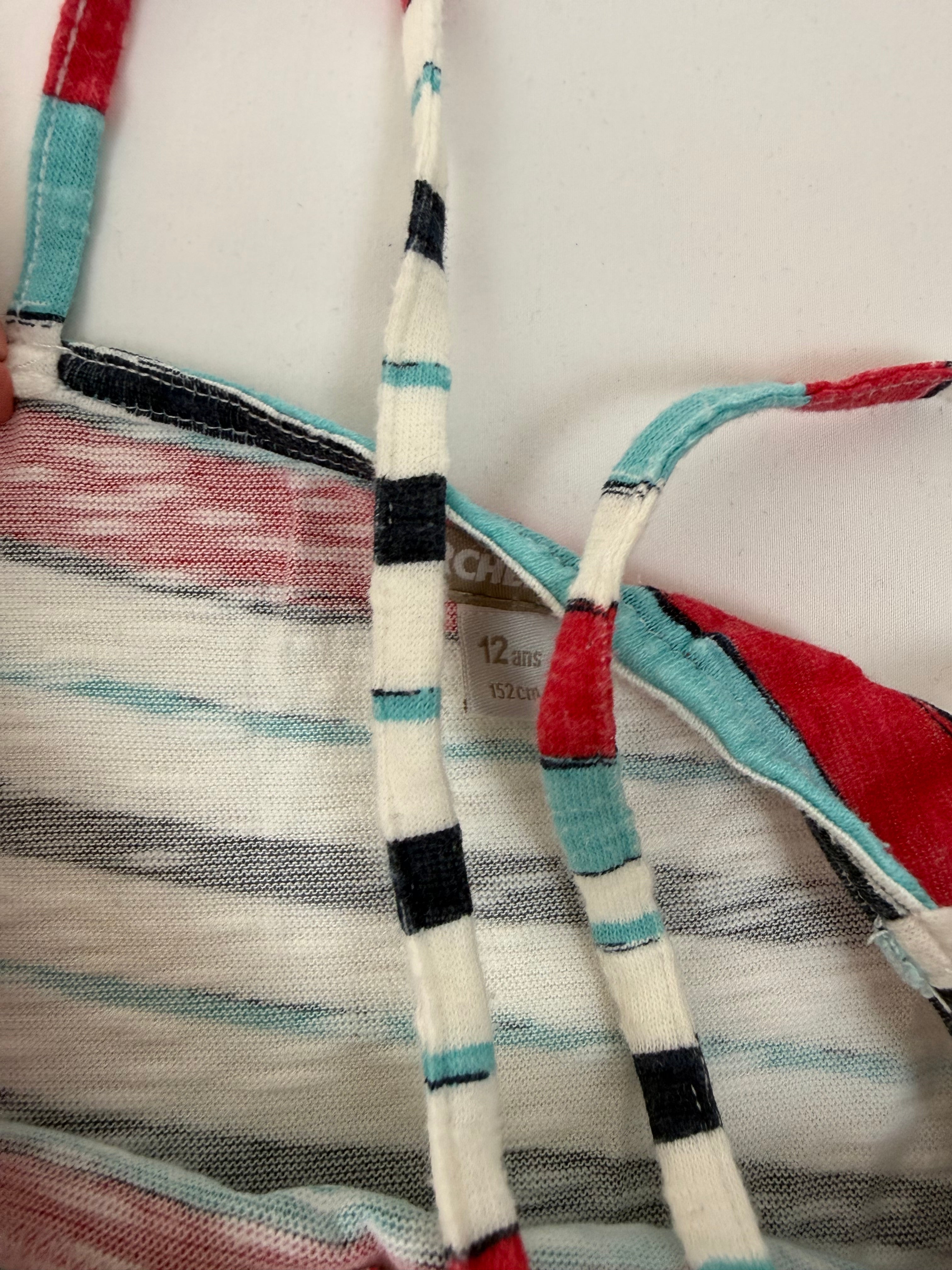 Blue striped cotton top (S)