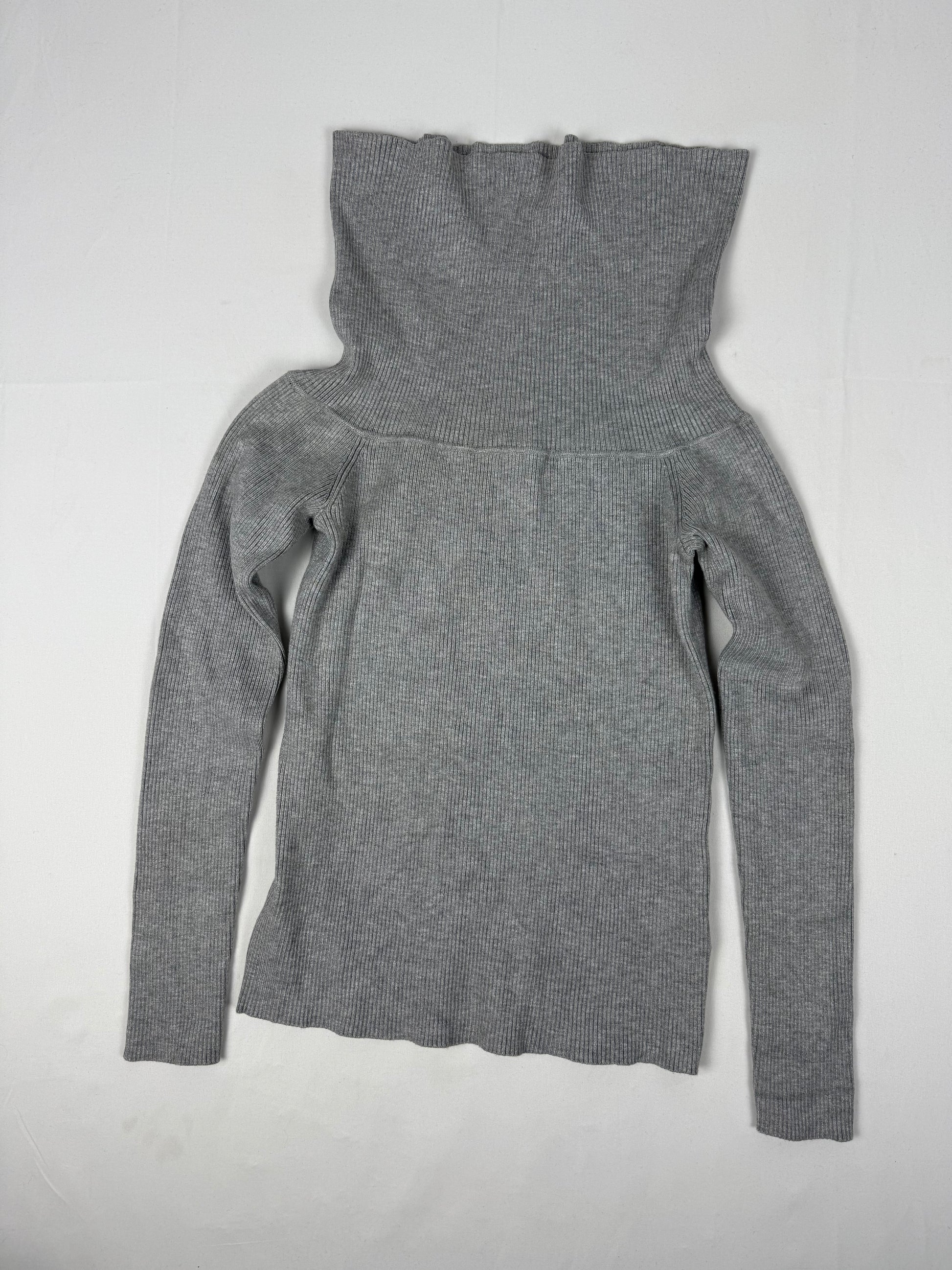 Grey ribbed turtleneck jumper (XS/S)