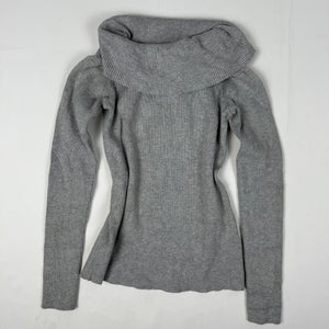 Grey ribbed turtleneck jumper (XS/S)