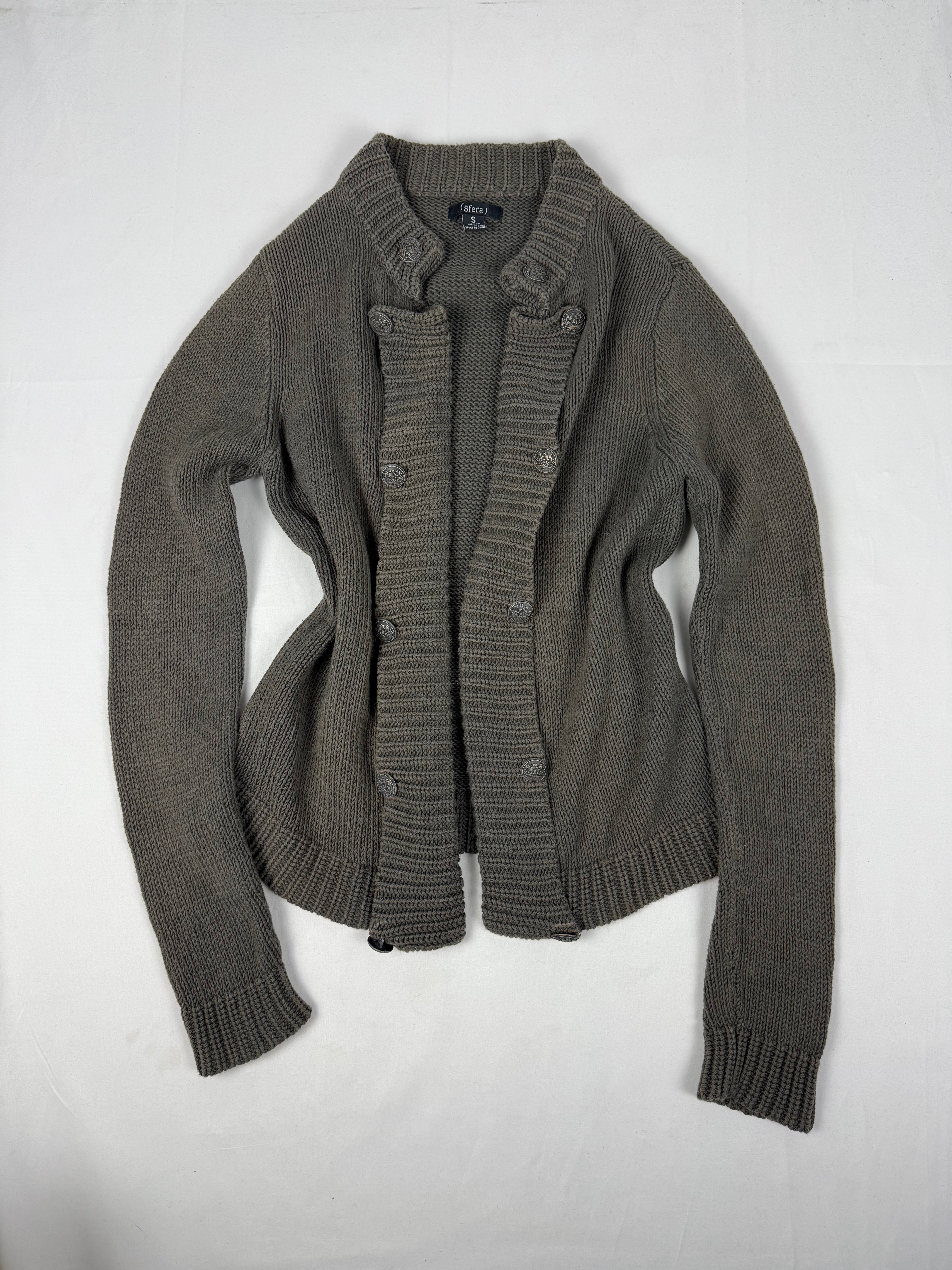 Khaki cardigan jumper (M)