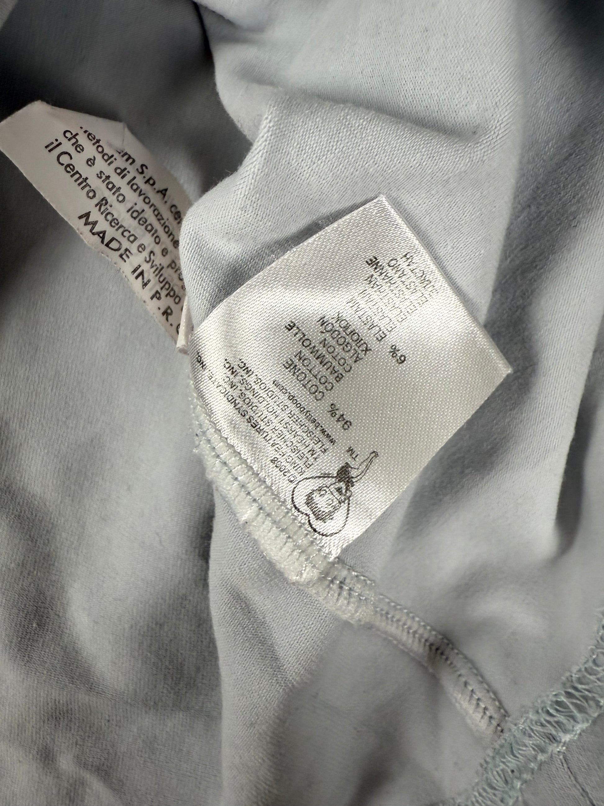 Baby blue cotton logo tight fit long sleeves top (S)