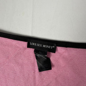 Pink lace up cardigan jumper (L)