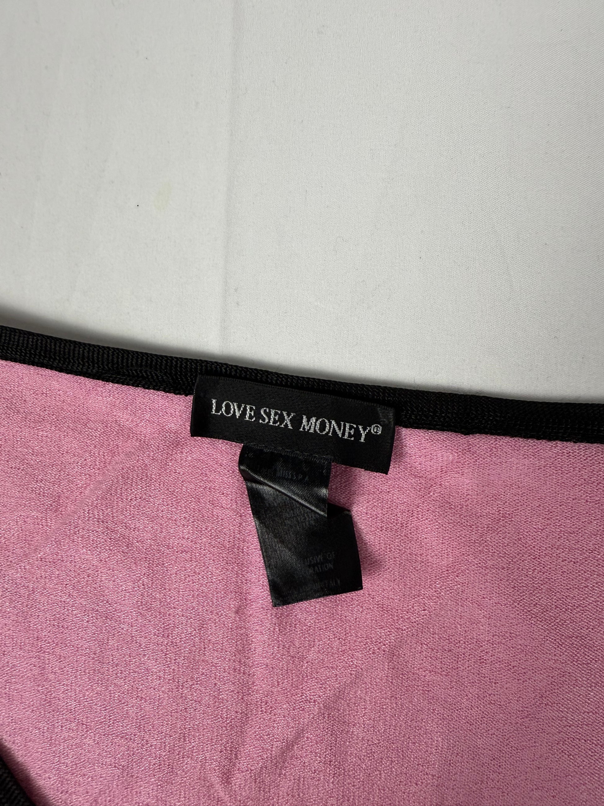 Pink lace up cardigan jumper (L)